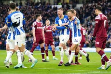 West Ham fans turn on David Moyes after heavy defeat at Brighton