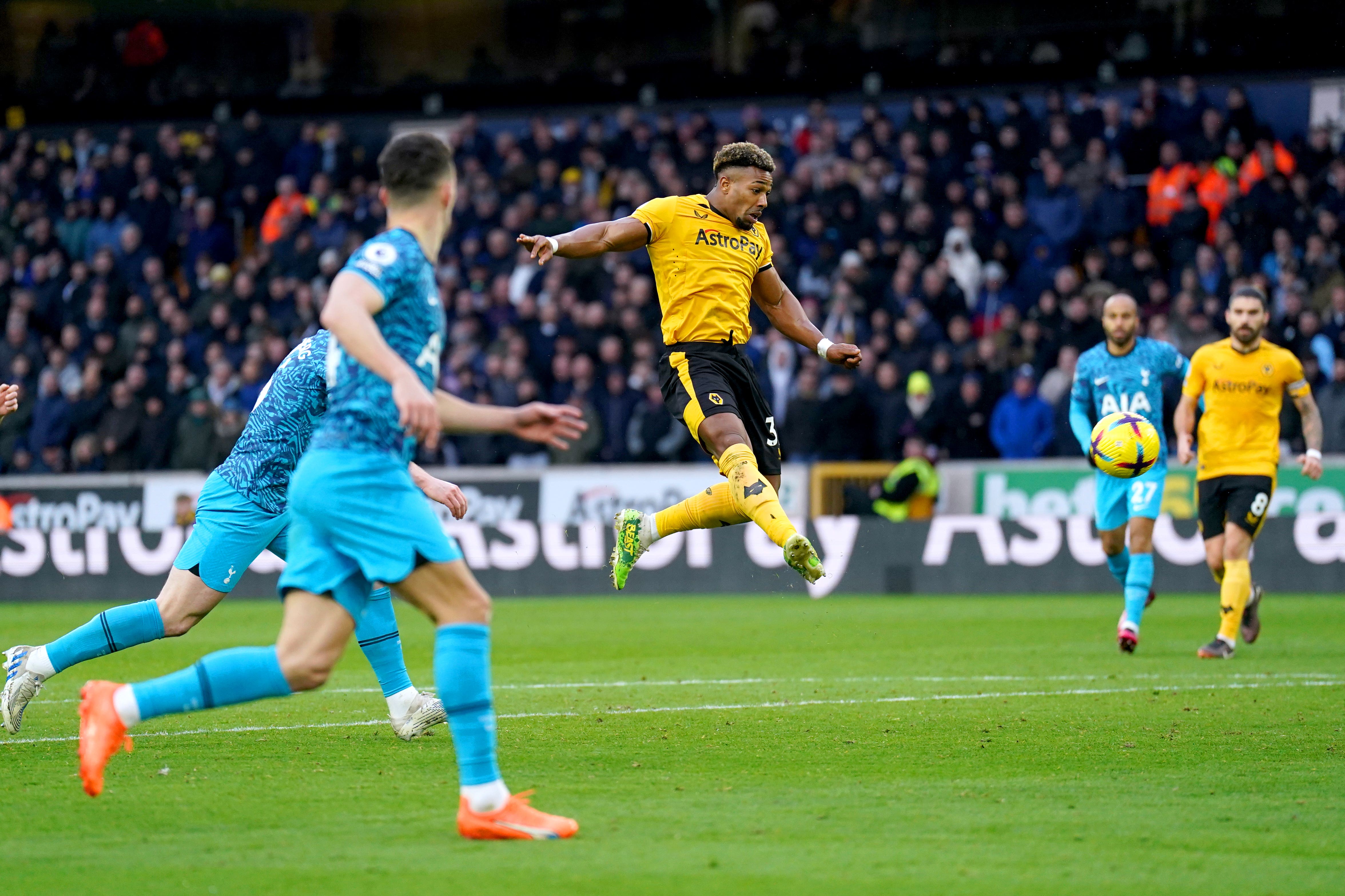 Adama Traore scores the winner against Tottenham (Tim Goode/PA)