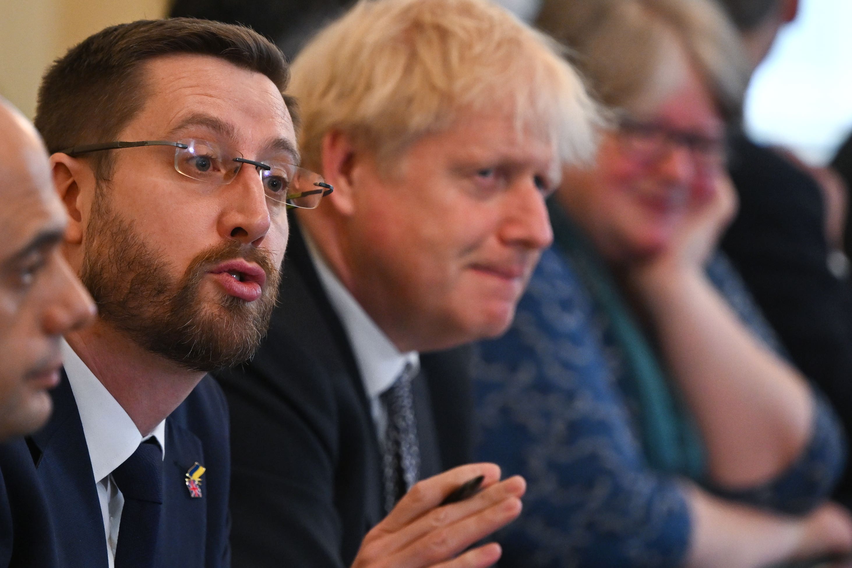 Simon Case at a cabinet meeting during the reign of Boris Johnson