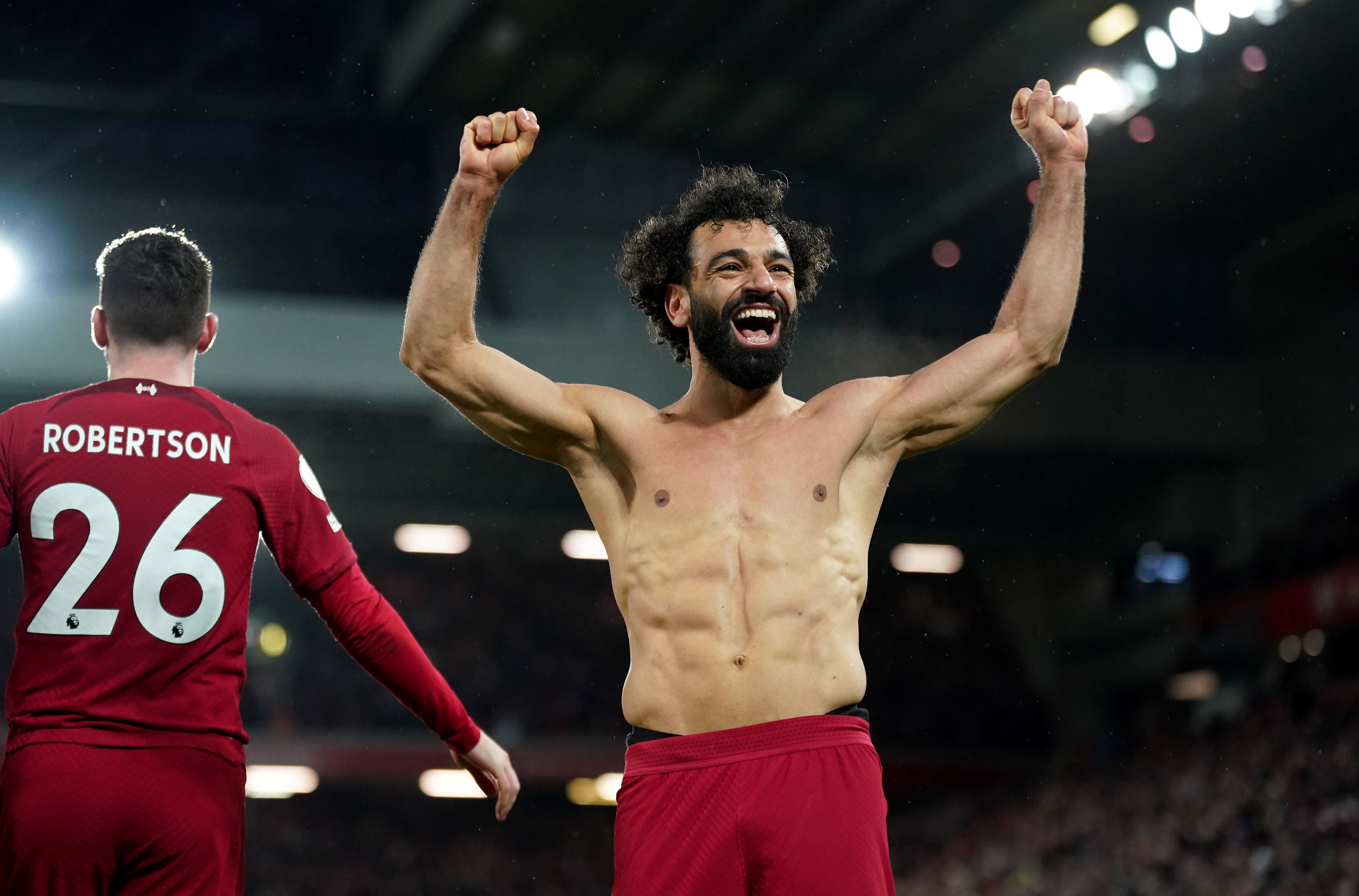 Mohamed Salah celebrates for Liverpool