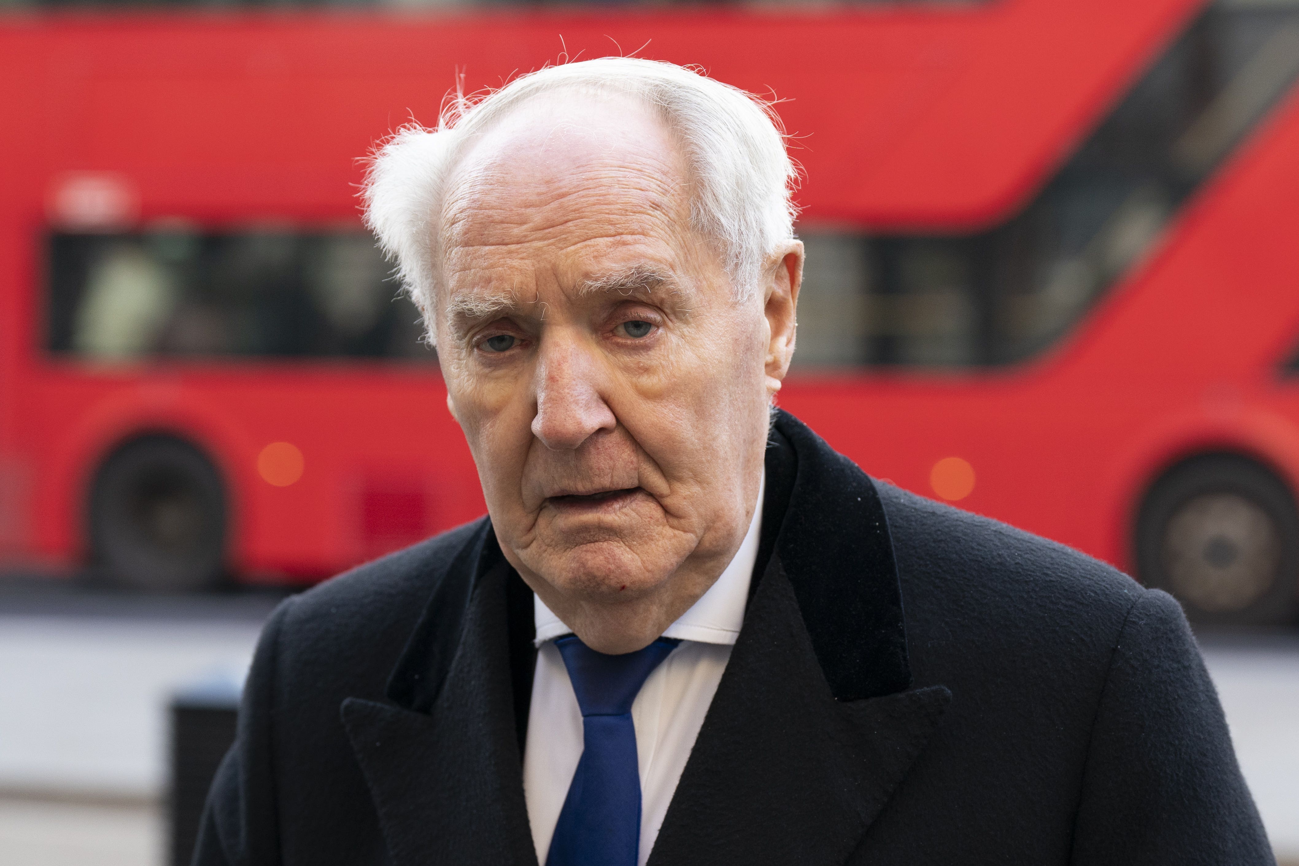 Sir Frederick Barclay outside the Royal Courts of Justice (PA)