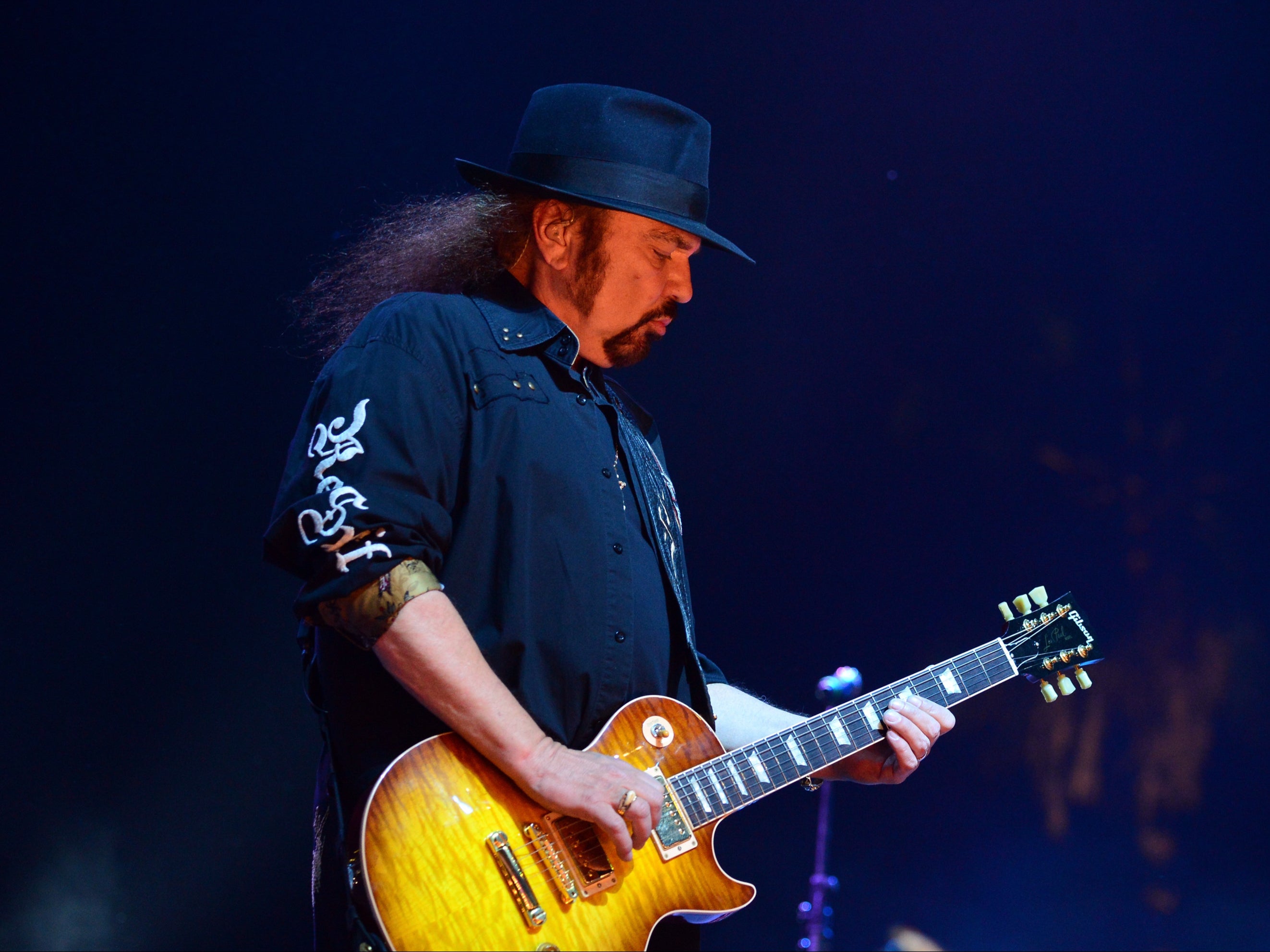 Gary Rossington of Lynyrd Skynyrd performs onstage during day one of 2014 Stagecoach: California’s Country Music Festival