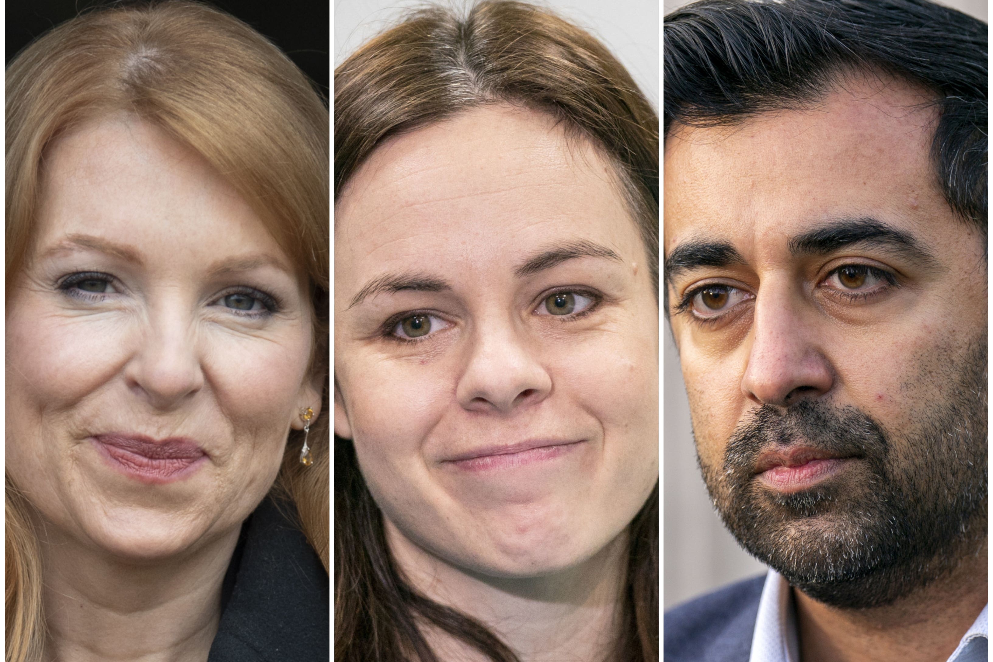 The three candidates to be Scotland’s next first minister, Ash Regan (left), Kate Forbes (centre) and Humza Yousaf (right), are being urged to ensure public services are a ‘priority’ (Jane Barlow/Lesley Martin/PA)