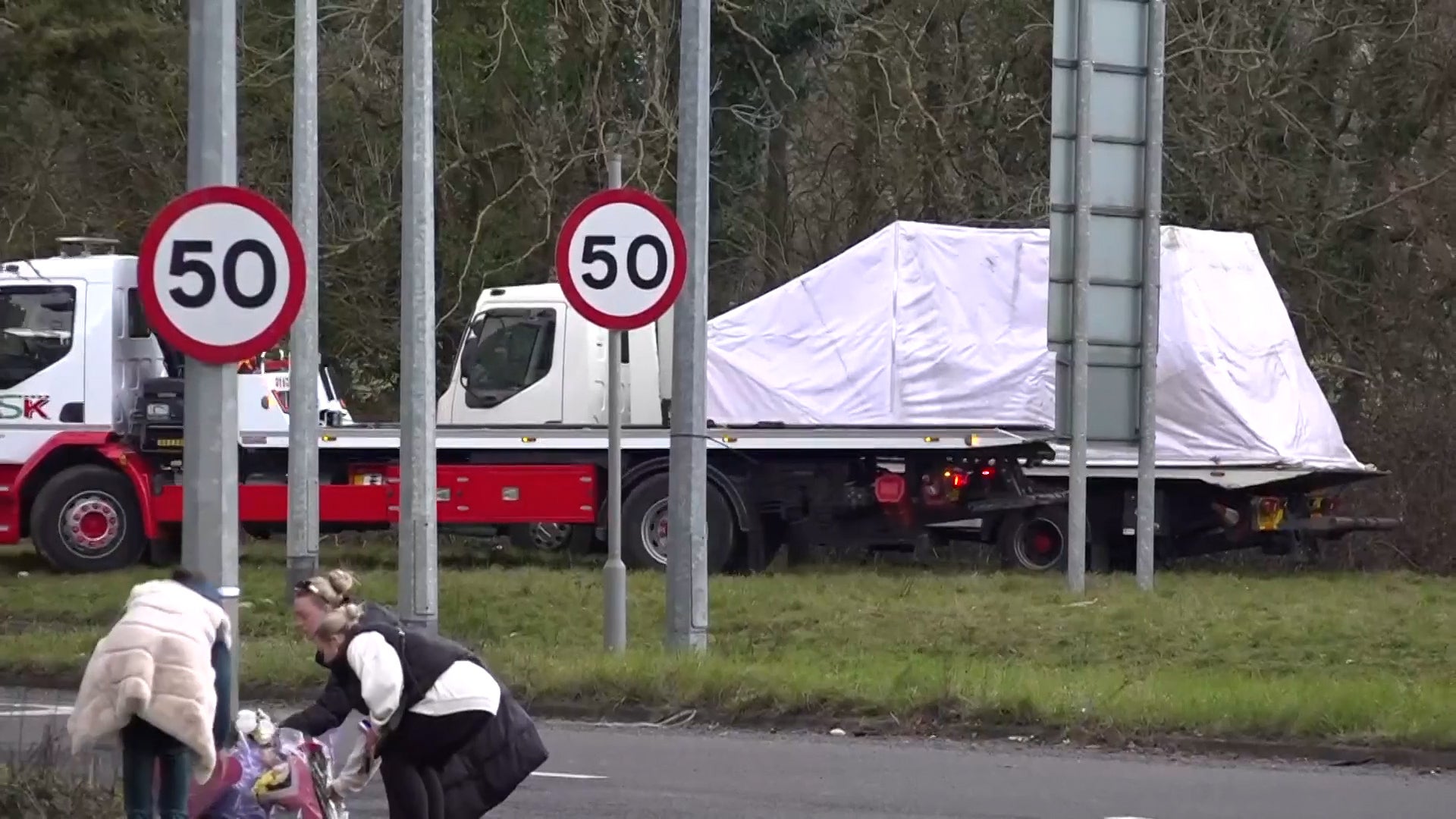 Wreckage removed from fatal car crash near Cardiff which left three dead and two injured