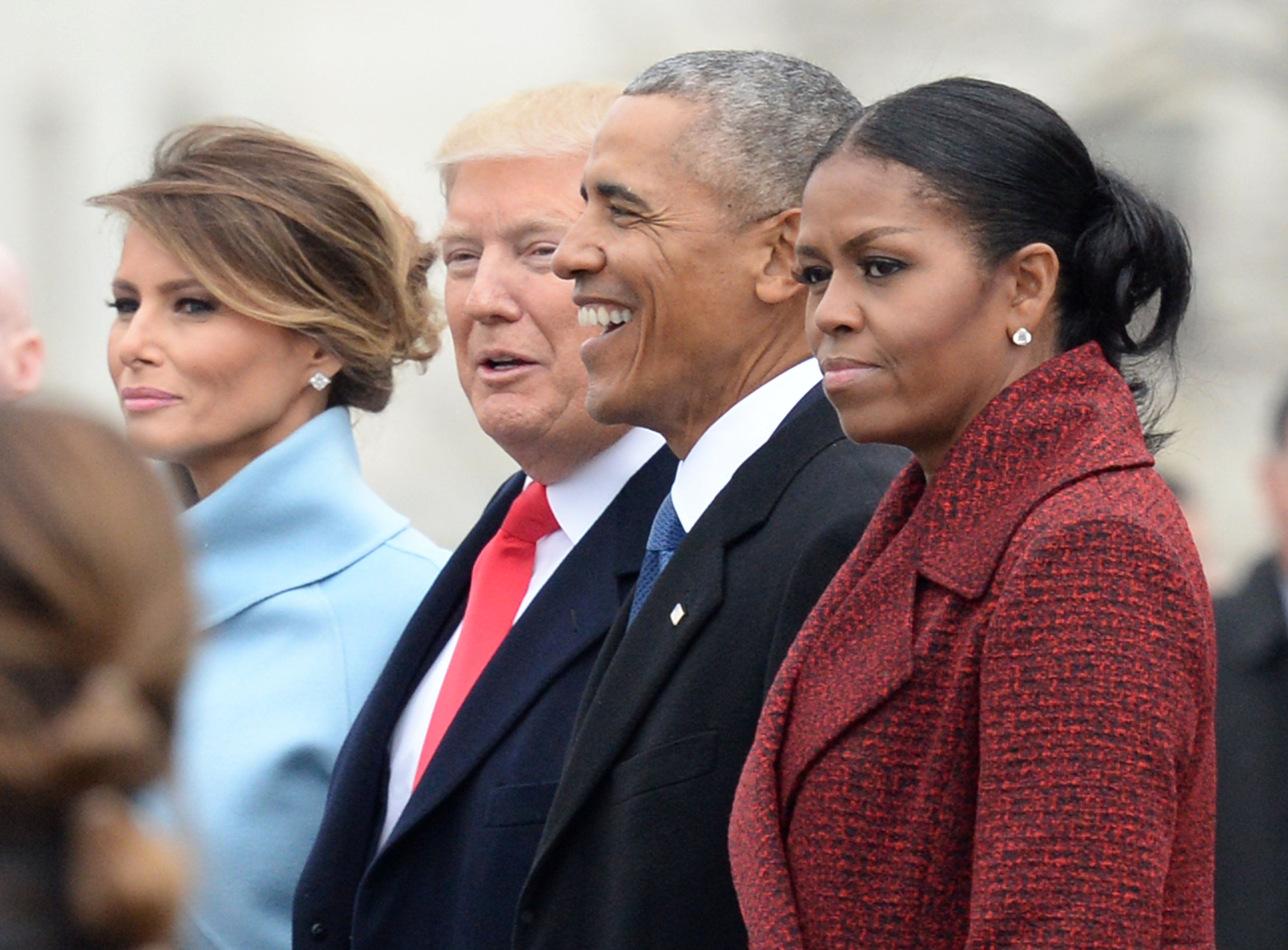 Donald Trump has claimed he has ‘always tried to be nice and respectful’ to the Obamas, despite years of trashing the 44th president