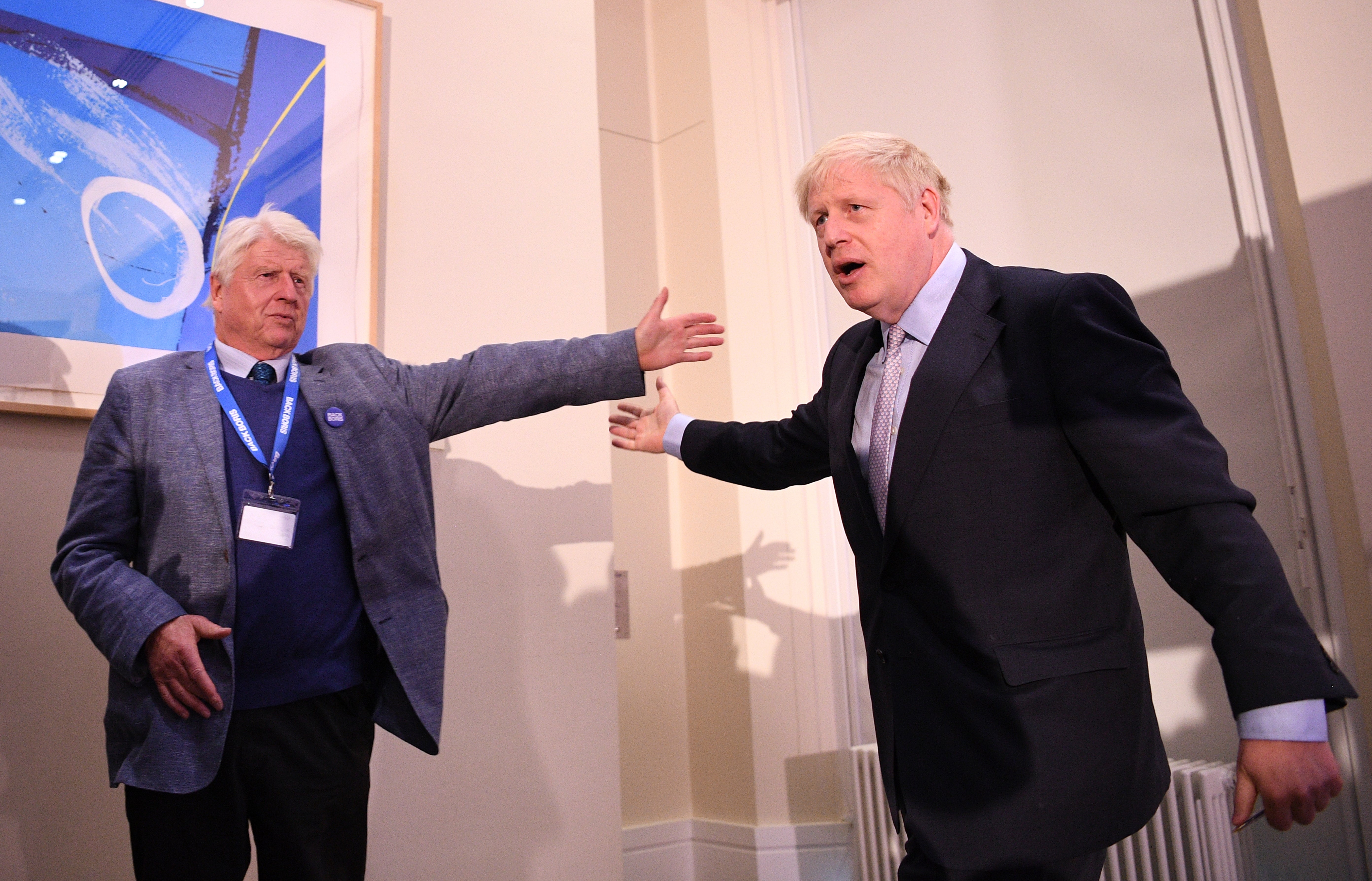 Boris Johnson with his father Stanley Johnson