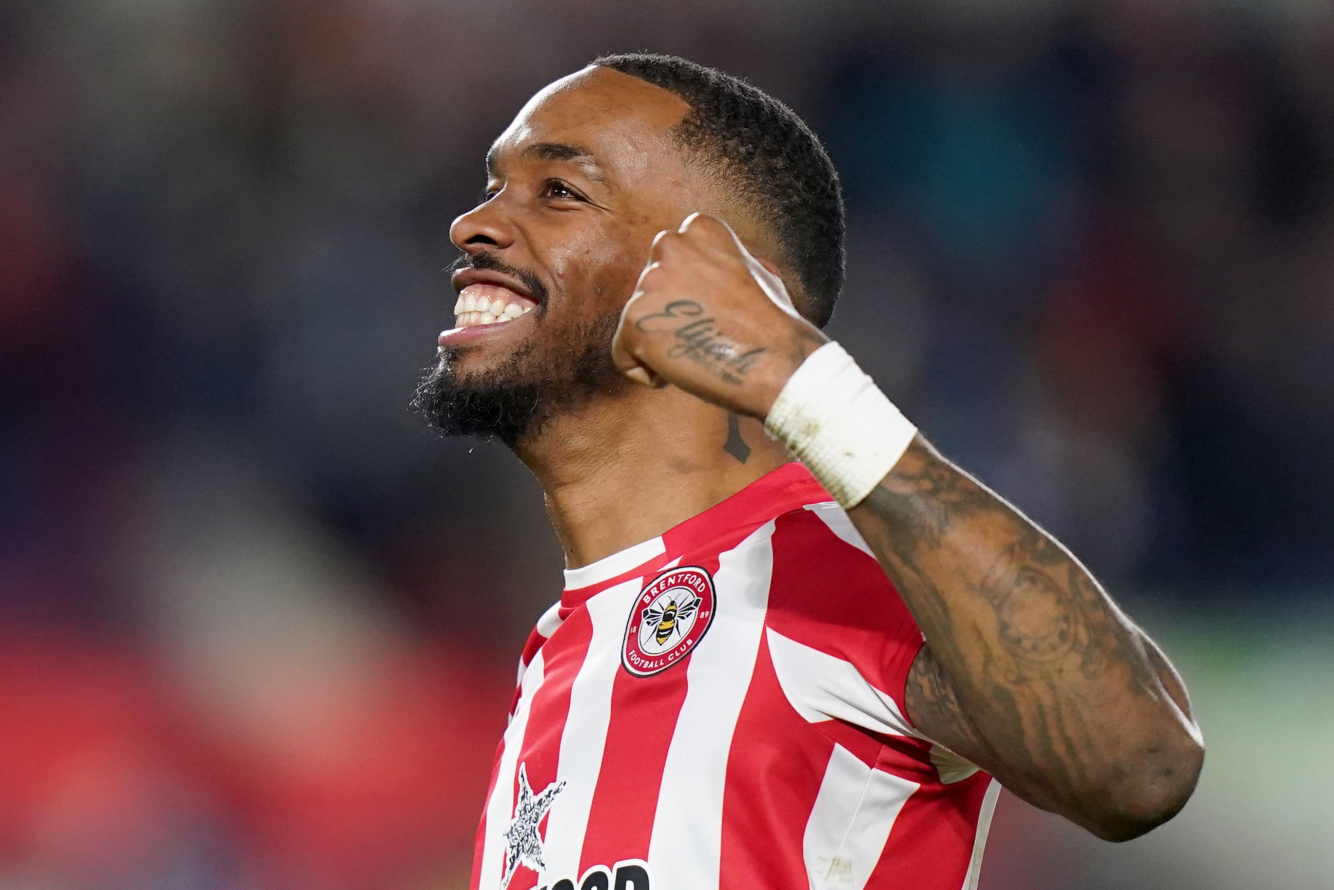 Ivan Toney celebrates after Brentford’s win over Fulham (Adam Davy/PA)