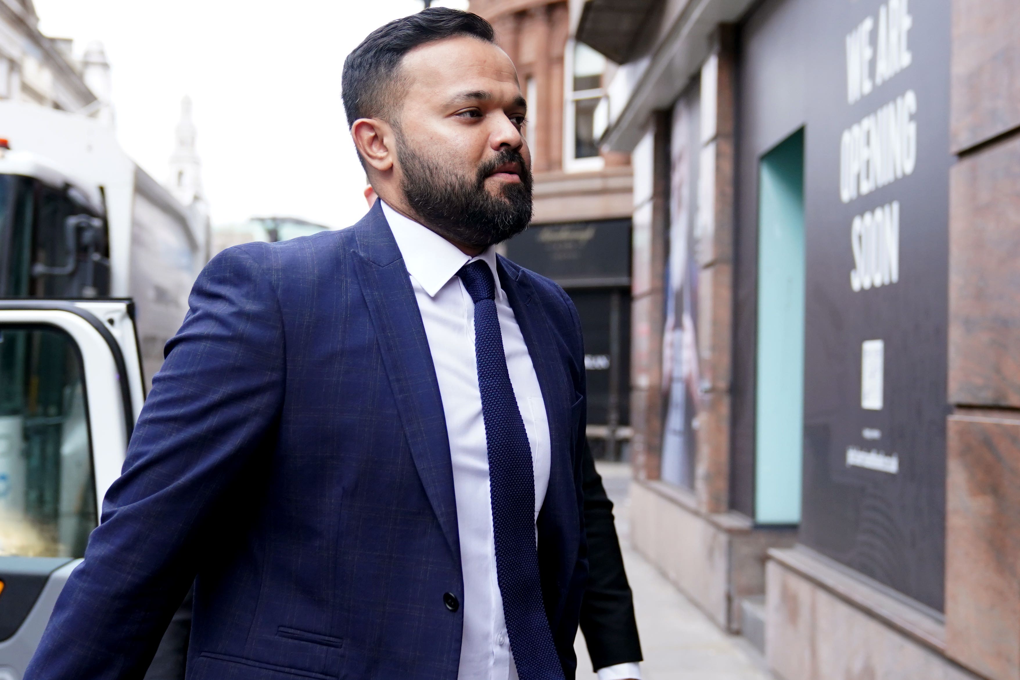 Azeem Rafiq arriving for the third day of the CDC panel hearing on Friday (James Manning/PA)