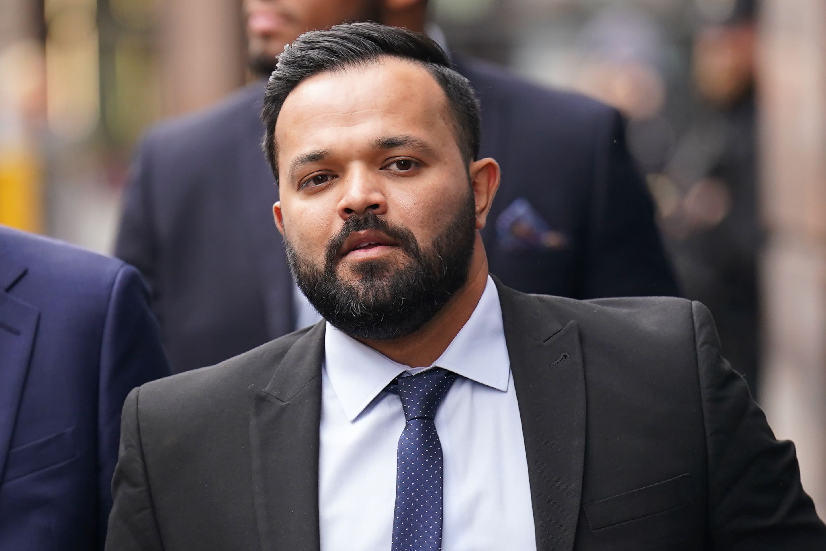 Azeem Rafiq arriving at the CDC hearing on Tuesday (James Manning/PA)