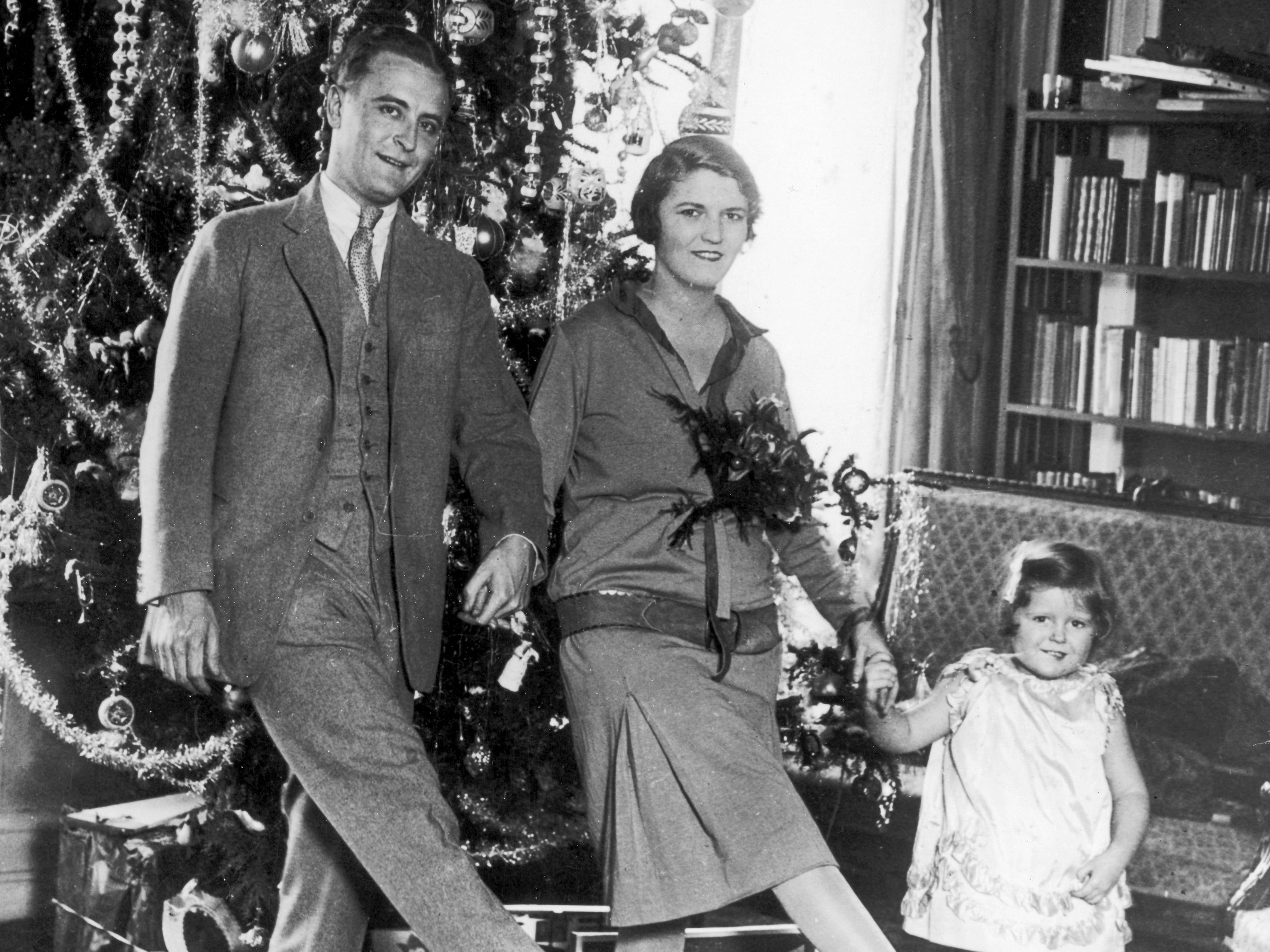 F Scott, Zelda and Frances ‘Scottie’ Fitzgerald dance in front of a Christmas tree in Paris