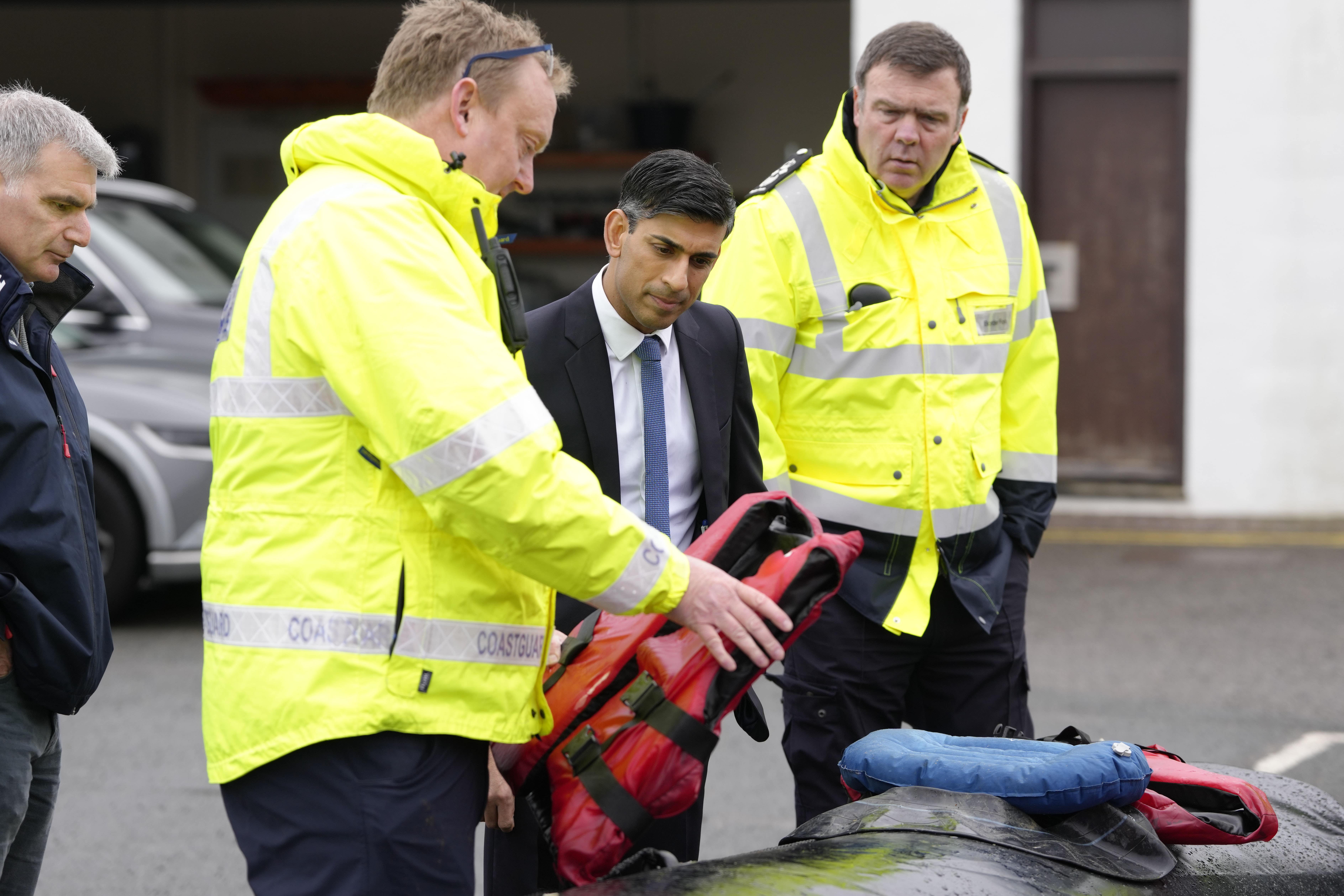 Rishi Sunak hasspoken on wanting to create a ‘deterrent effect’ for migrants planning to cross the Channel (Kirsty Wigglesworth/PA)