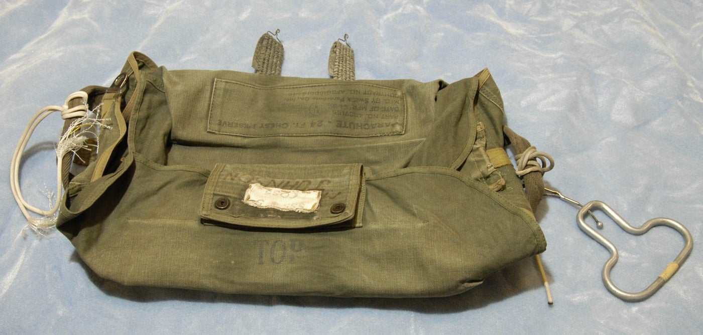 The bag that held one of the parachutes handed to DB Cooper