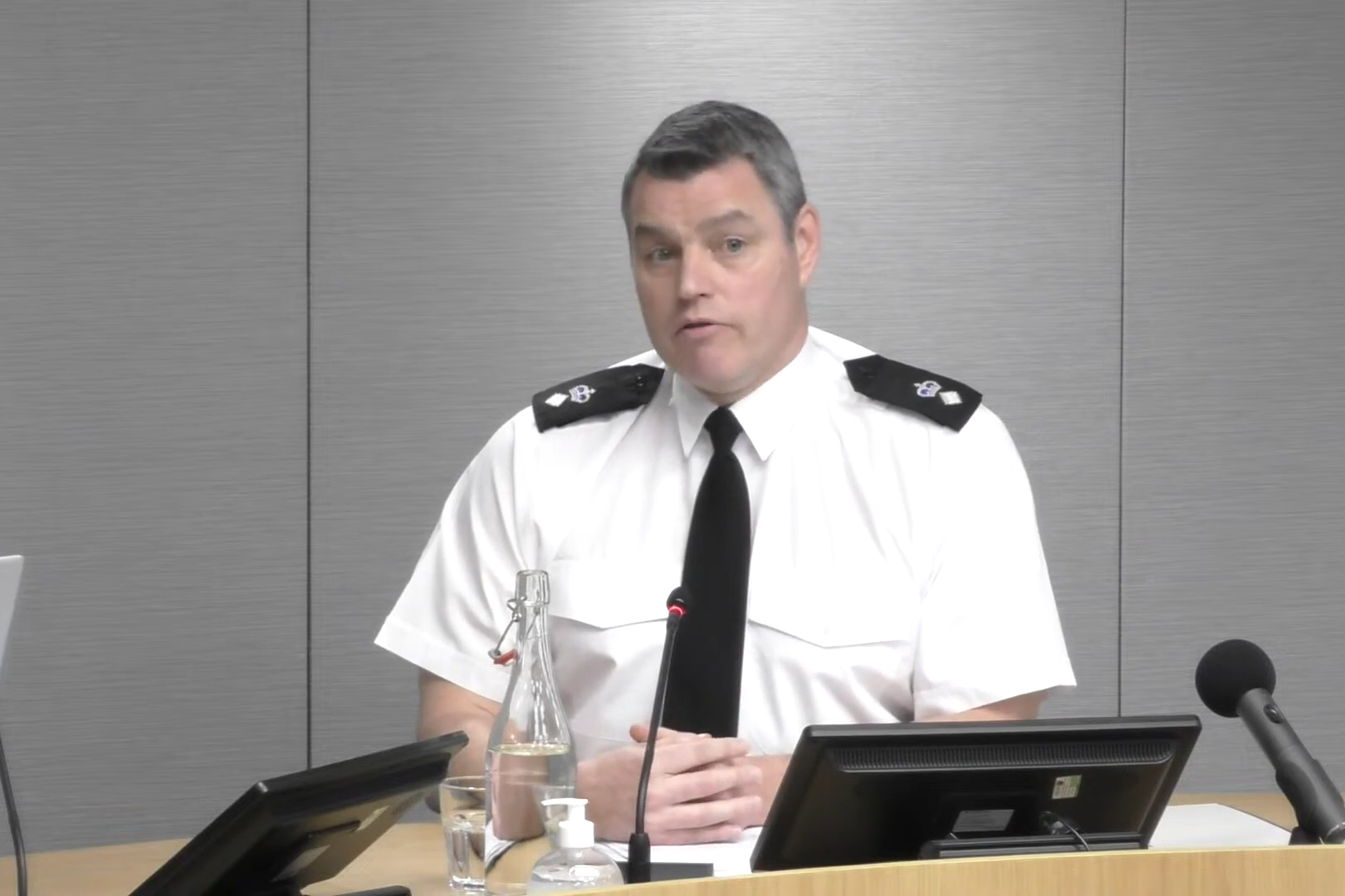 Chief Inspector Conrad Trickett, has been giving evidence to the Sheku Bayoh inquiry (Sheku Bayoh Inquiry/YouTube/PA)