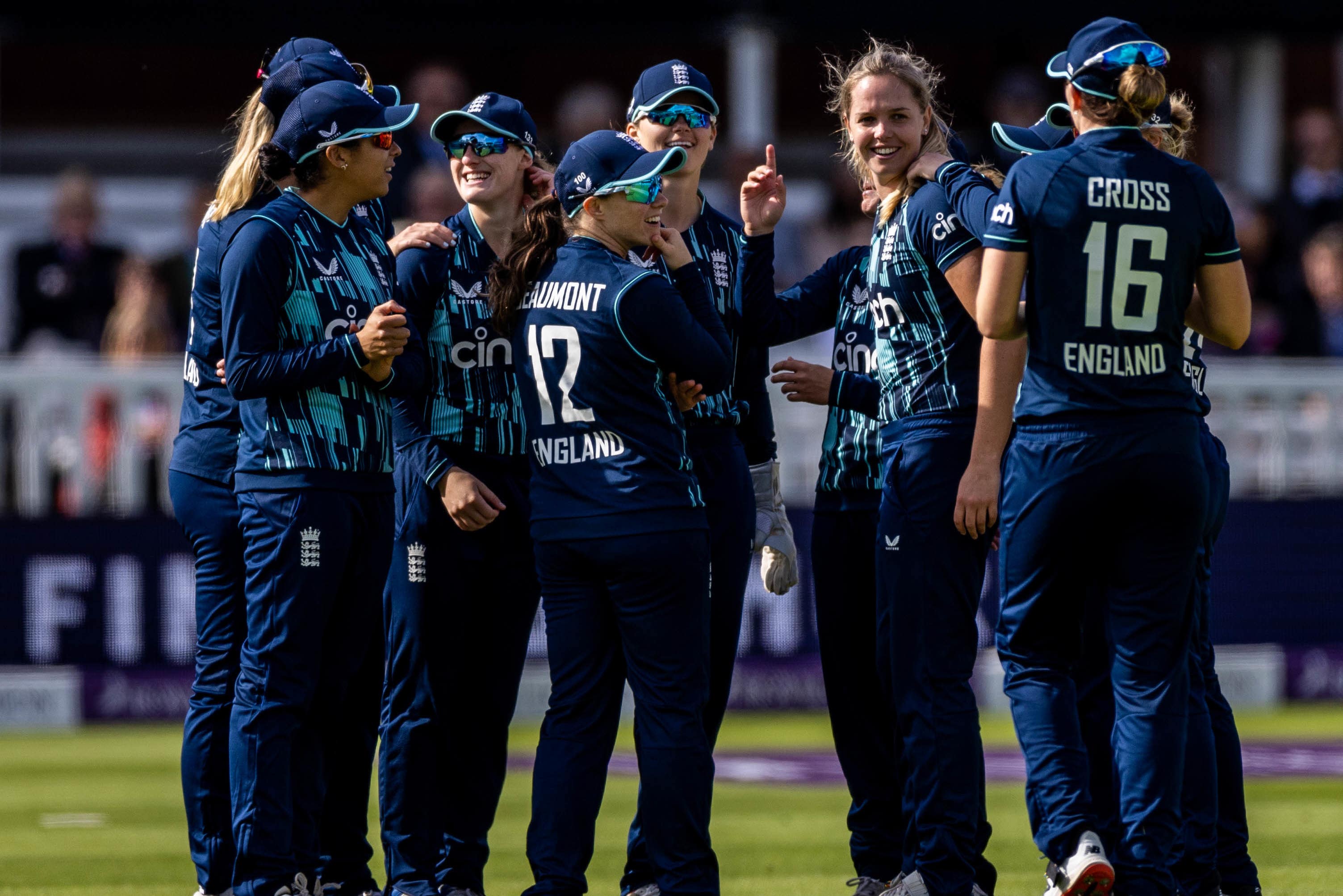 England Women celebrated International Women’s Day (Steven Paston/PA)