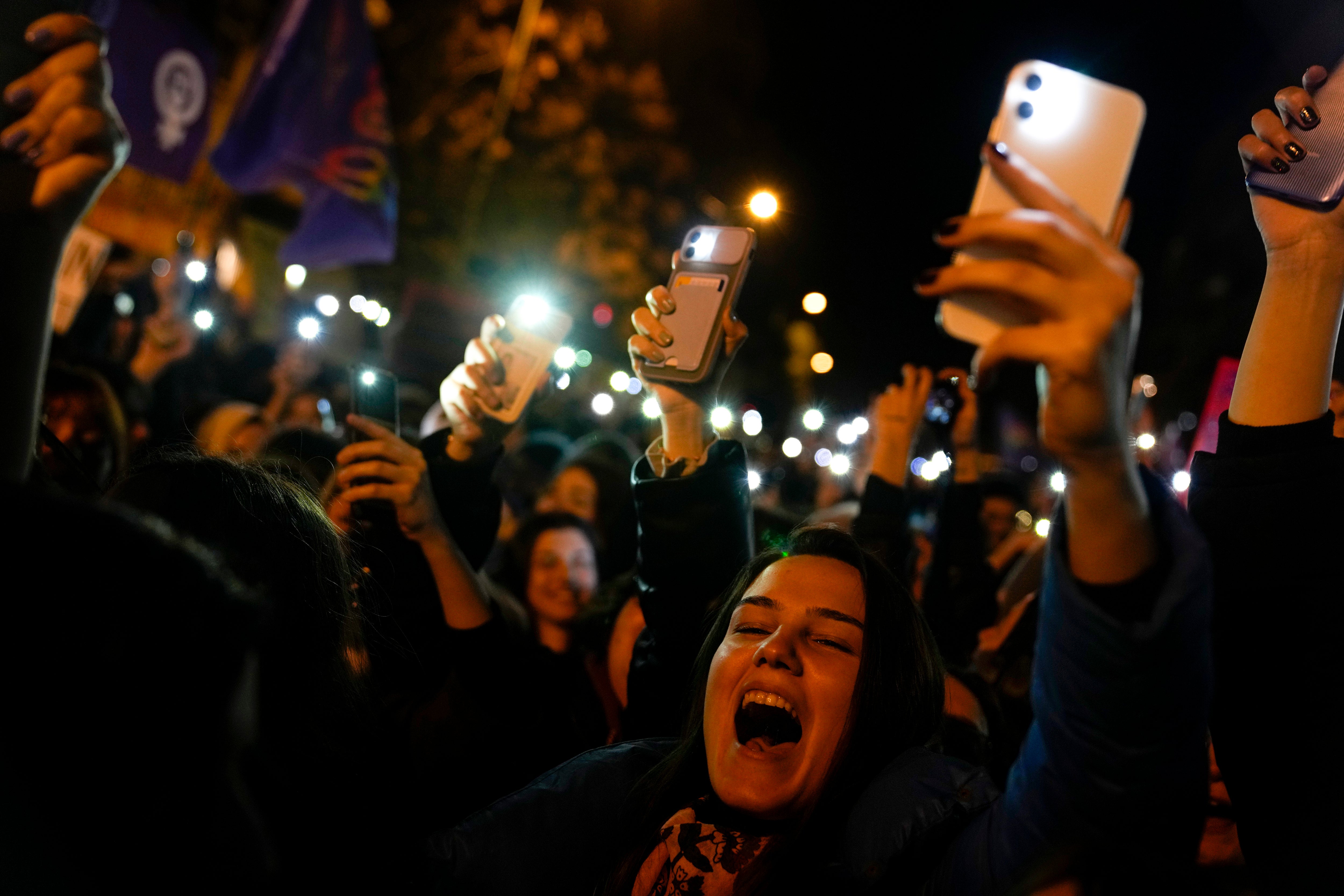 APTOPIX Turkey International Women's Day