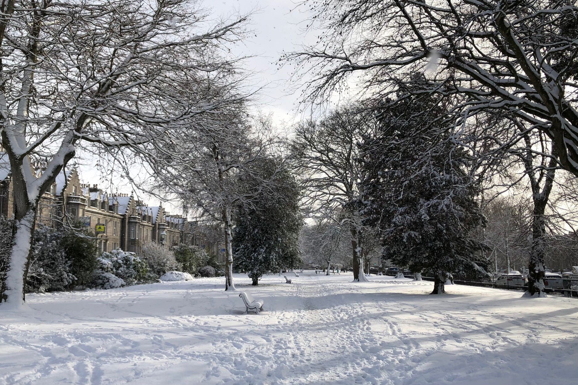 Snow in the west end of Aberdeen (Beth Edmonston/PA)