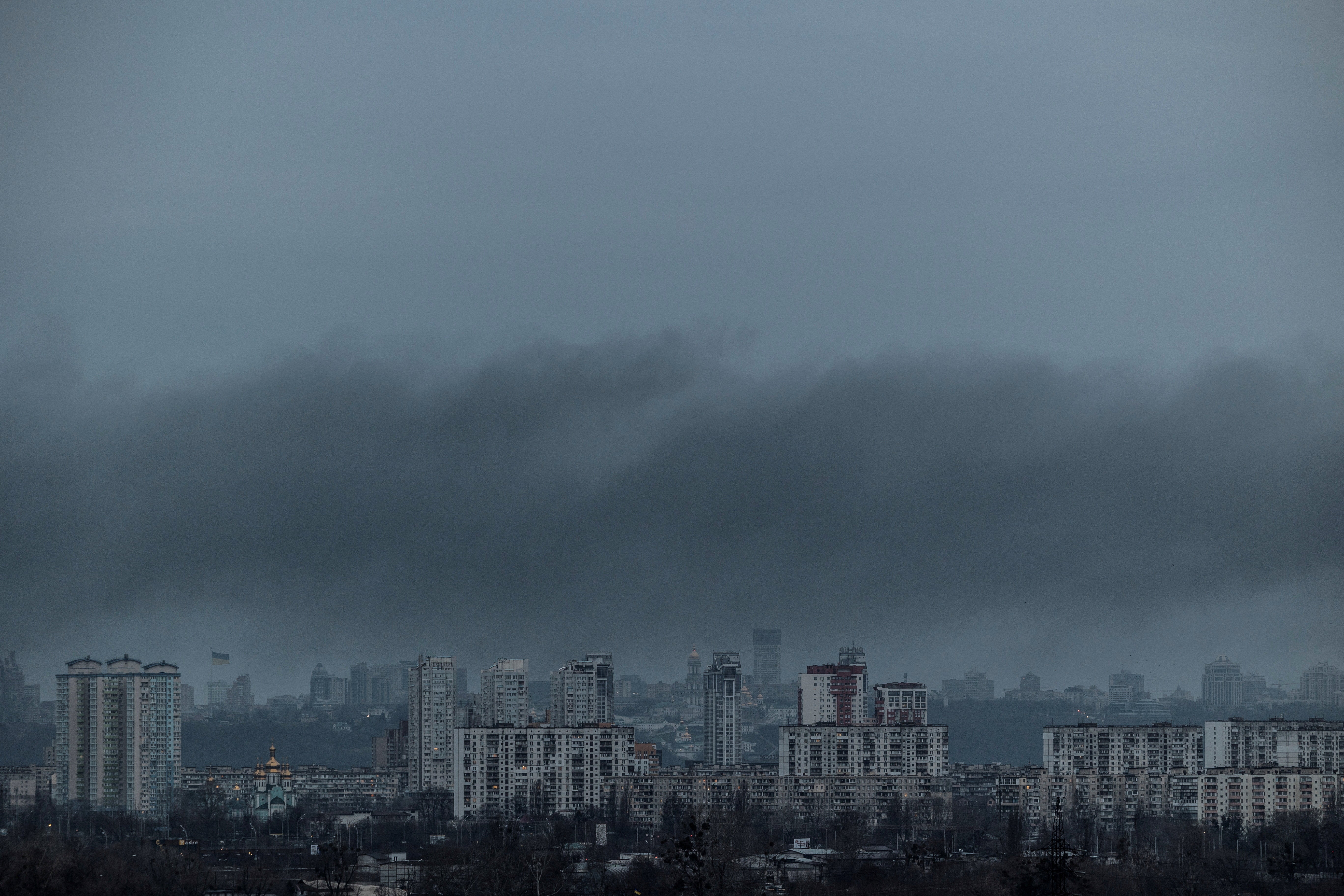 Smoke rises over Kyiv as Russian strikes hit regions across Ukraine