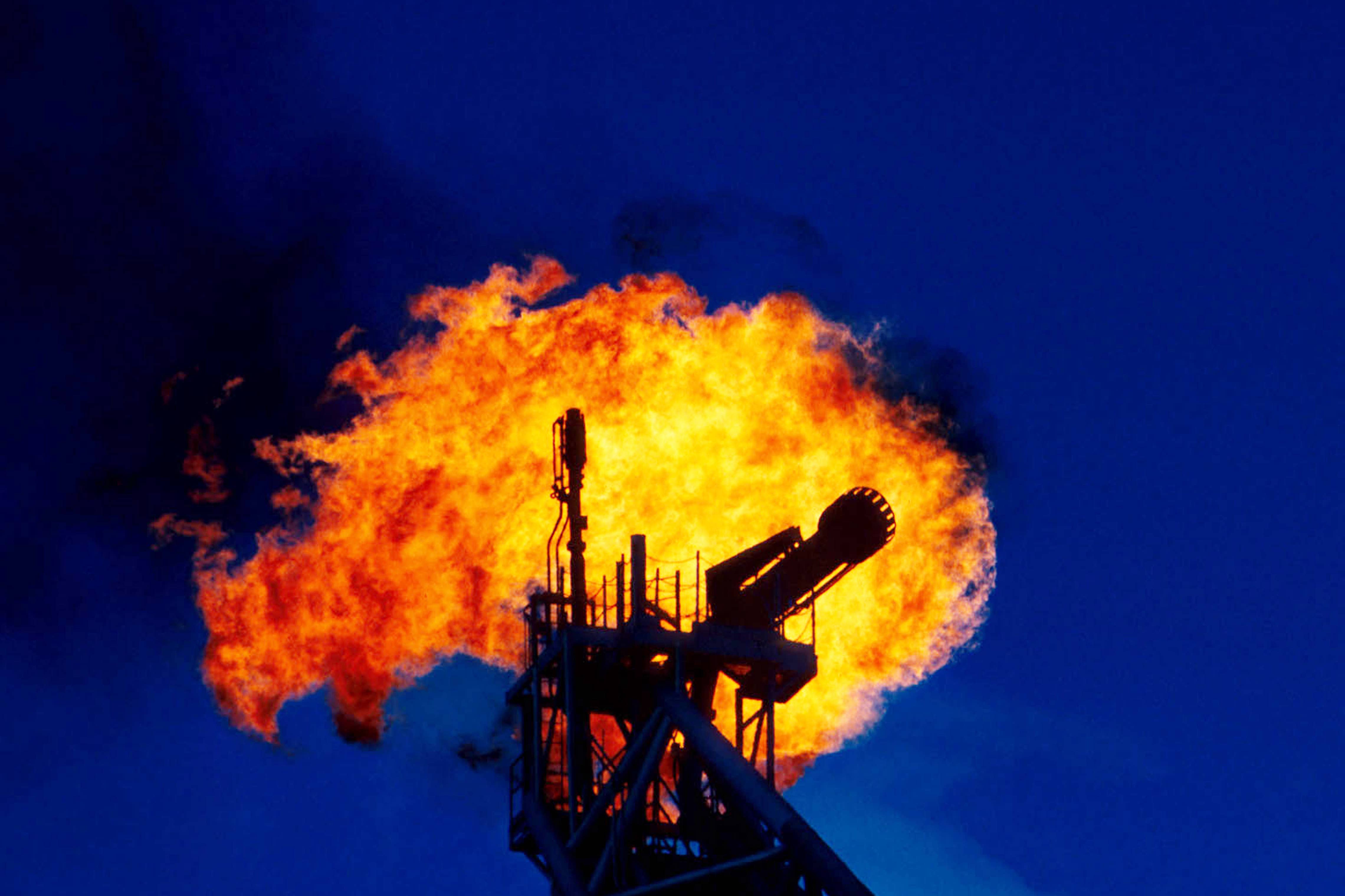 Flaring from North Sea offshore oil and gas production has halved in four years, according to new analysis (Steve Lindridge/Alamy/PA)