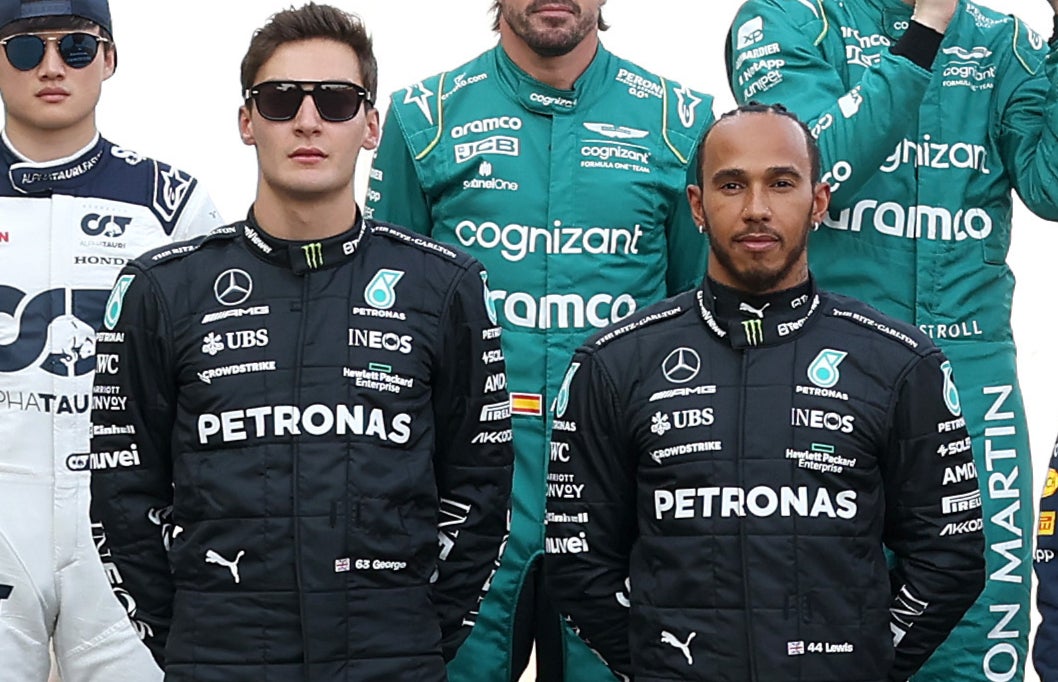 Lewis Hamilton (right) and George Russell (left) only finished fifth and seventh respectively in Bahrain