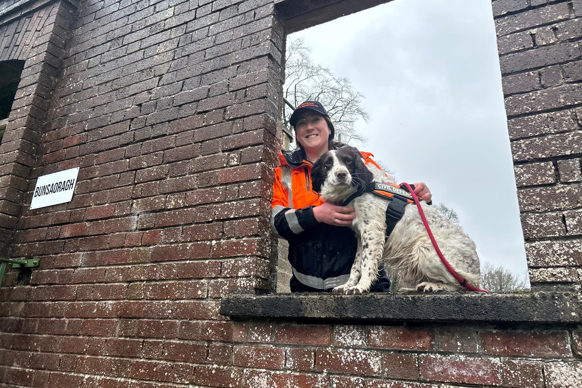 Karen Kelly with search dog Rossi (Cillian Sherlock/PA)