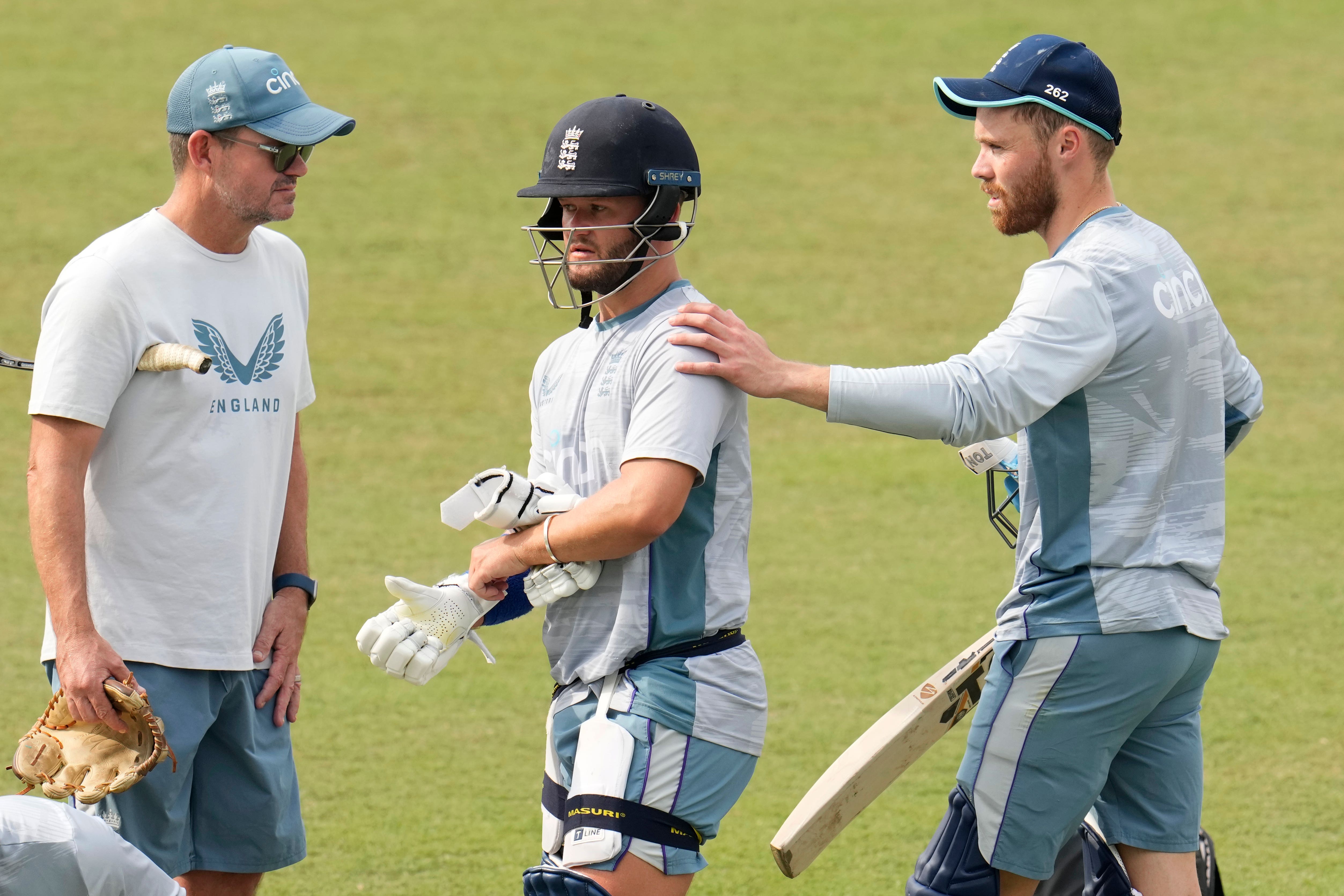 Ben Duckett, centre, hopes to establish himself in all three formats for England (Aijaz Rahi/AP)