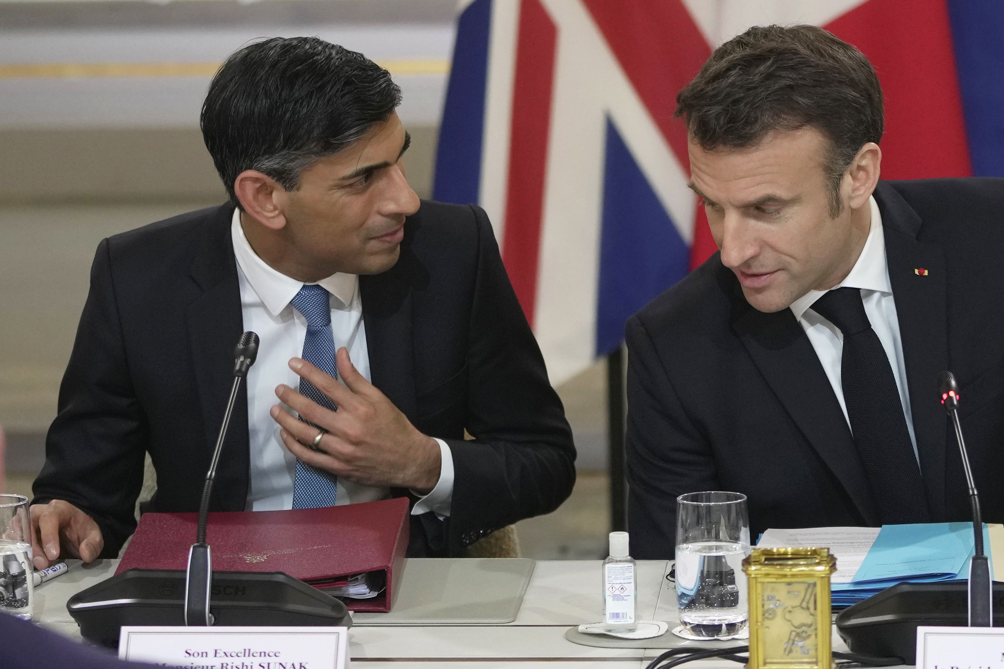 Rishi Sunak and Emmanuel Macron met in Paris (Kin Cheung/PA)