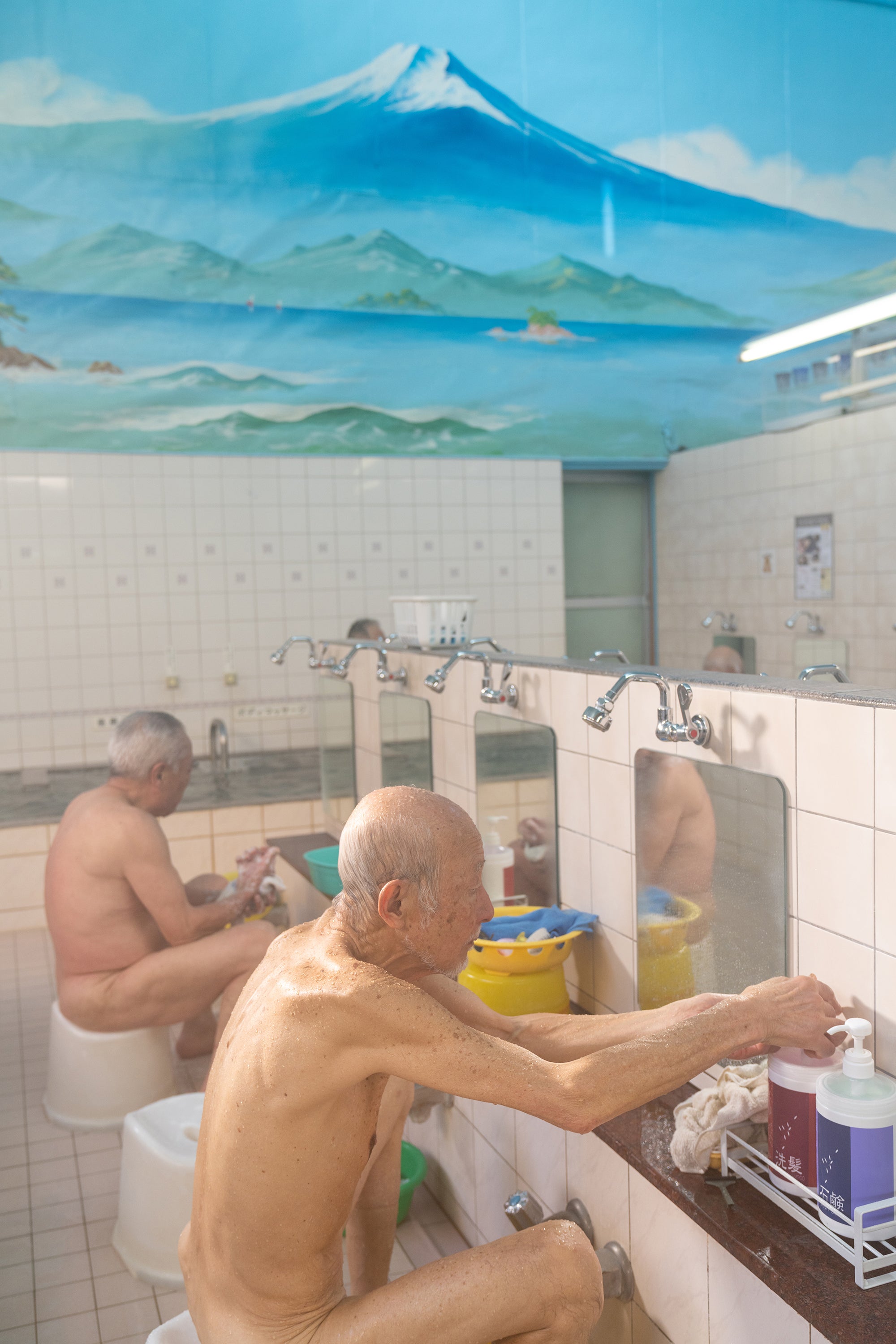 Daikokuyu’s customers scrub up before entering the baths