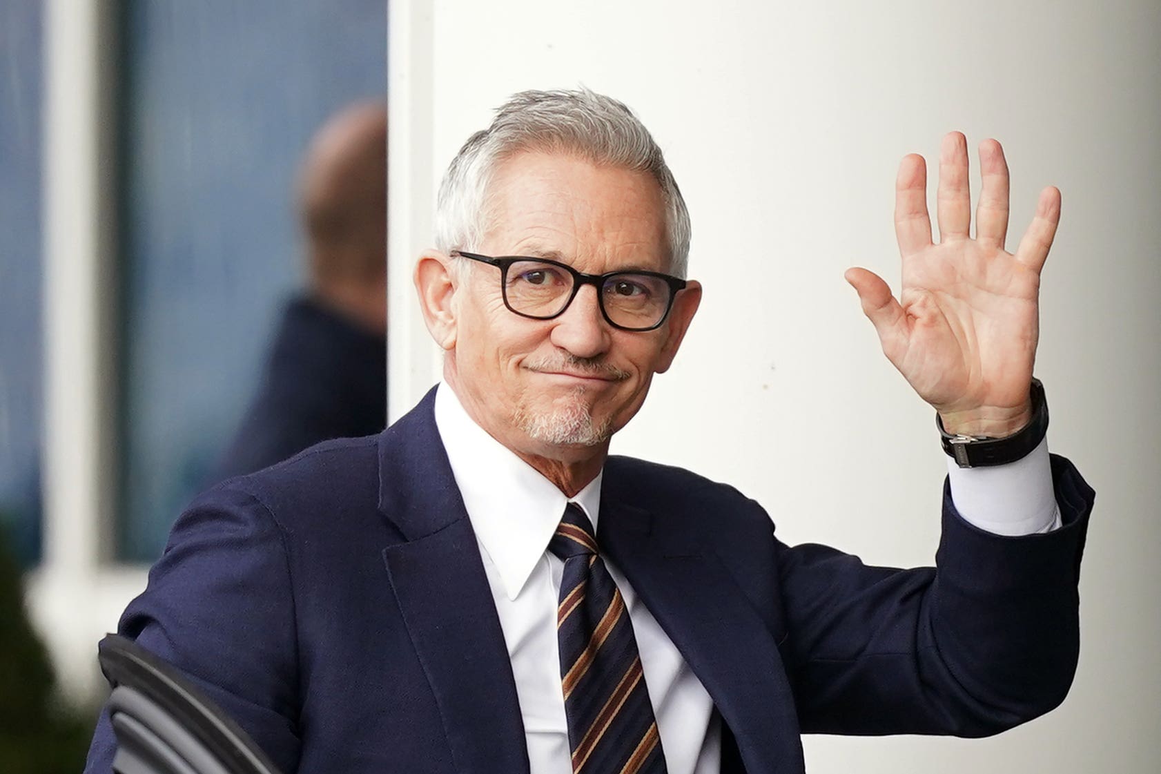 Gary Lineker arrives at Leicester v Chelsea