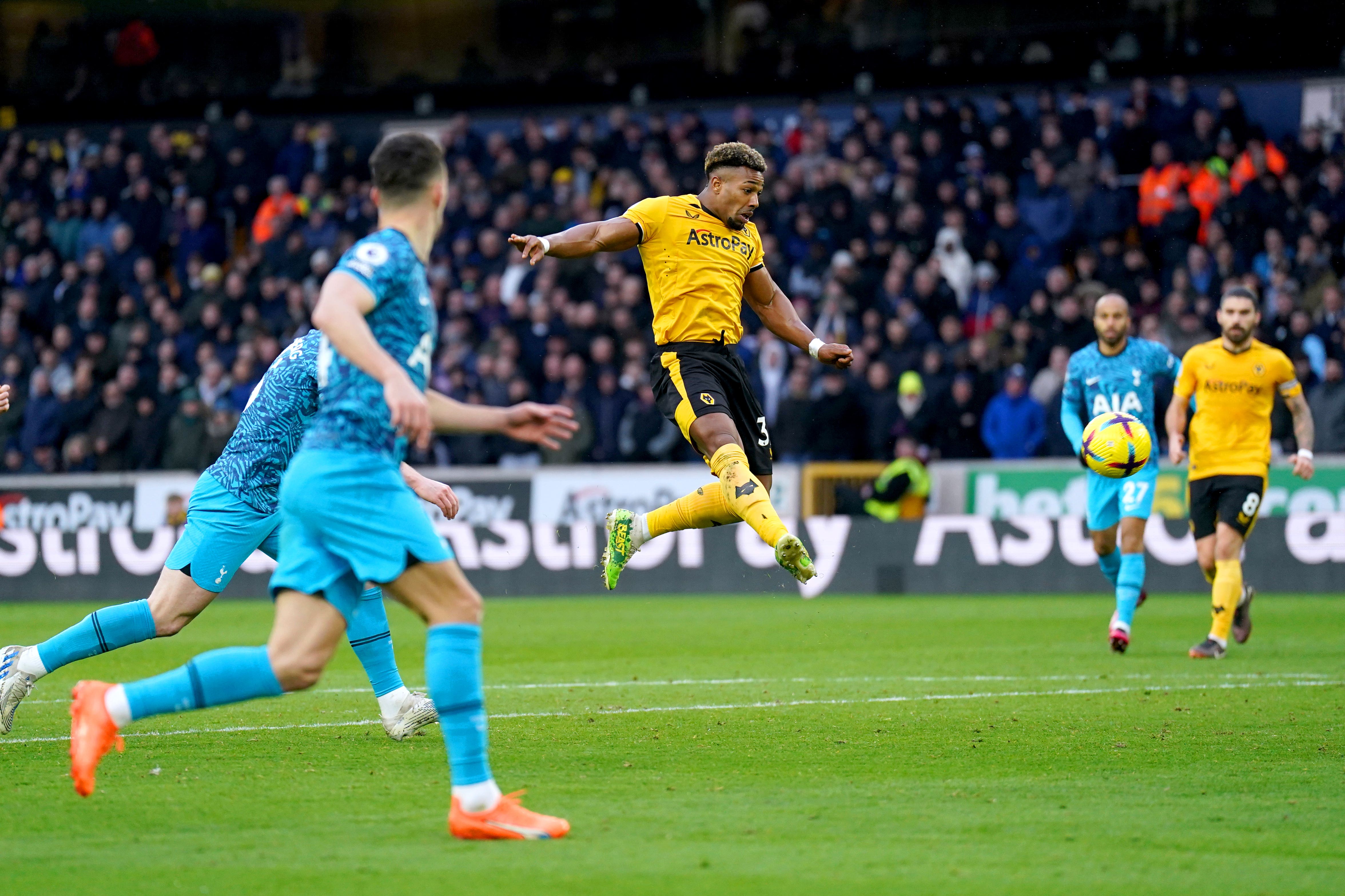 Adama Traore scored the winner for Wolves against Tottenham (Tim Goode/PA)