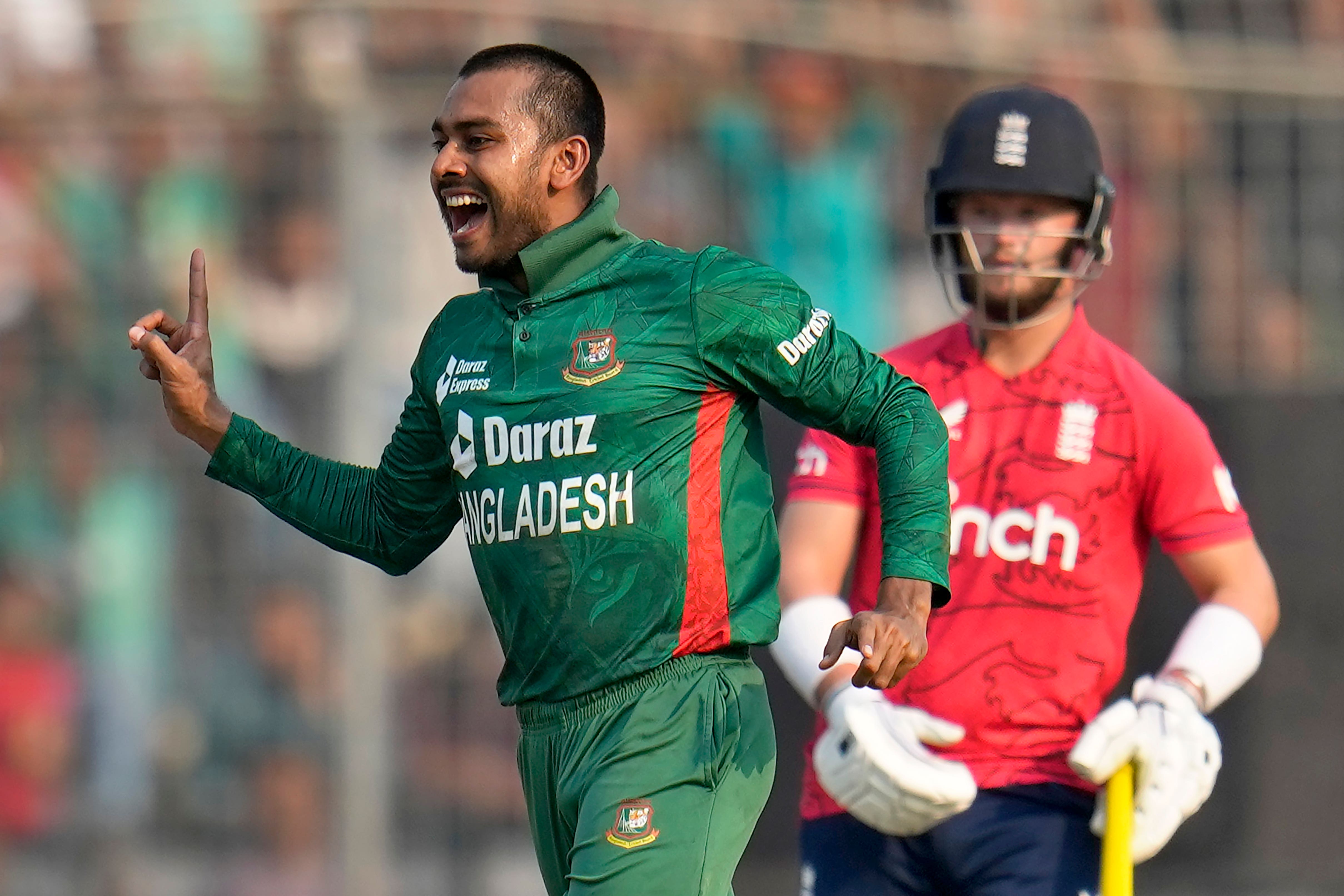 Mehidy Hasan Miraz starred for Bangladesh (Aijaz Rahi/AP)