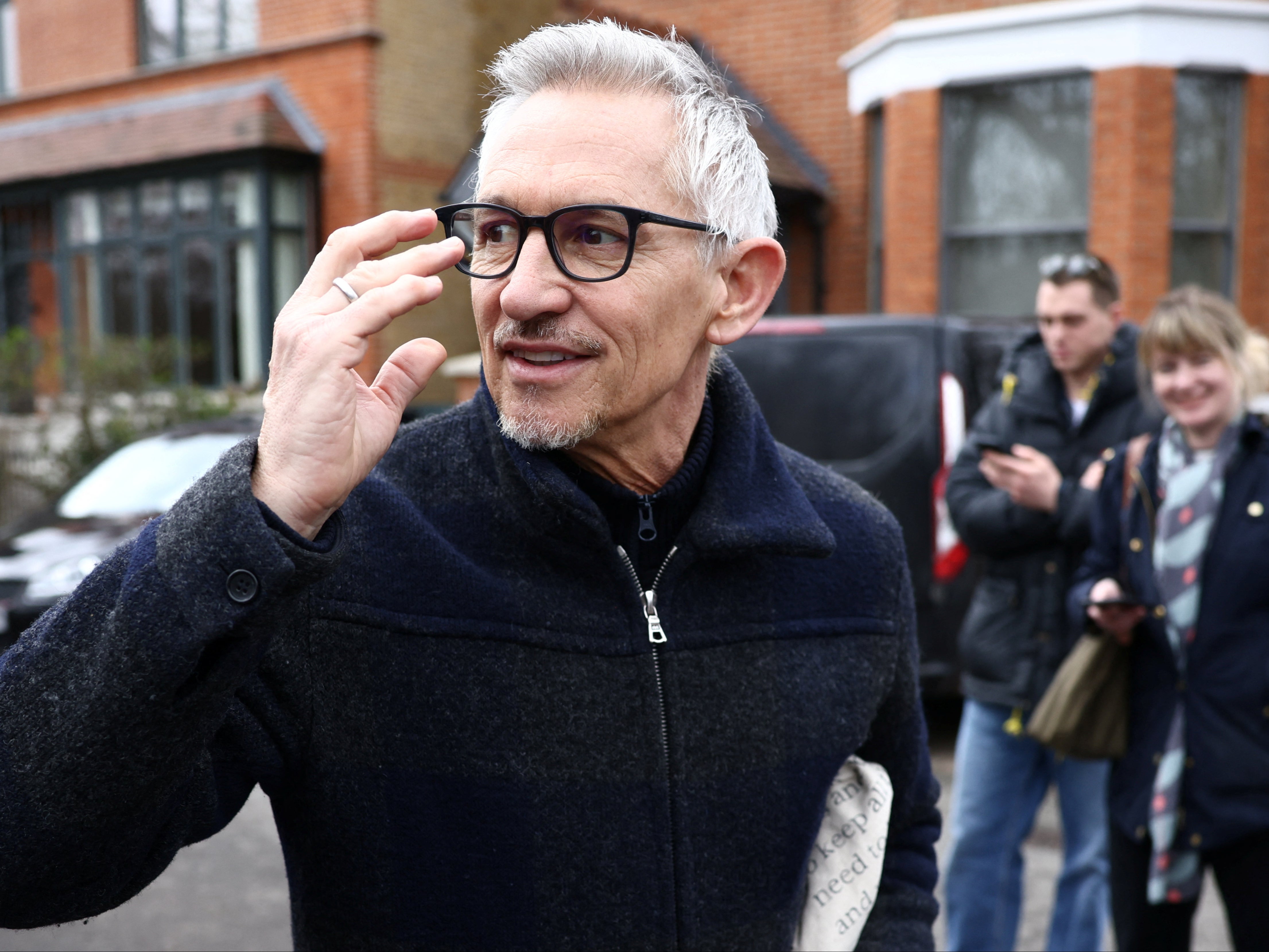 Gary Lineker outside his house on Sunday