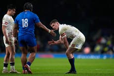 Owen Farrell reacts to England’s Twickenham hammering by France