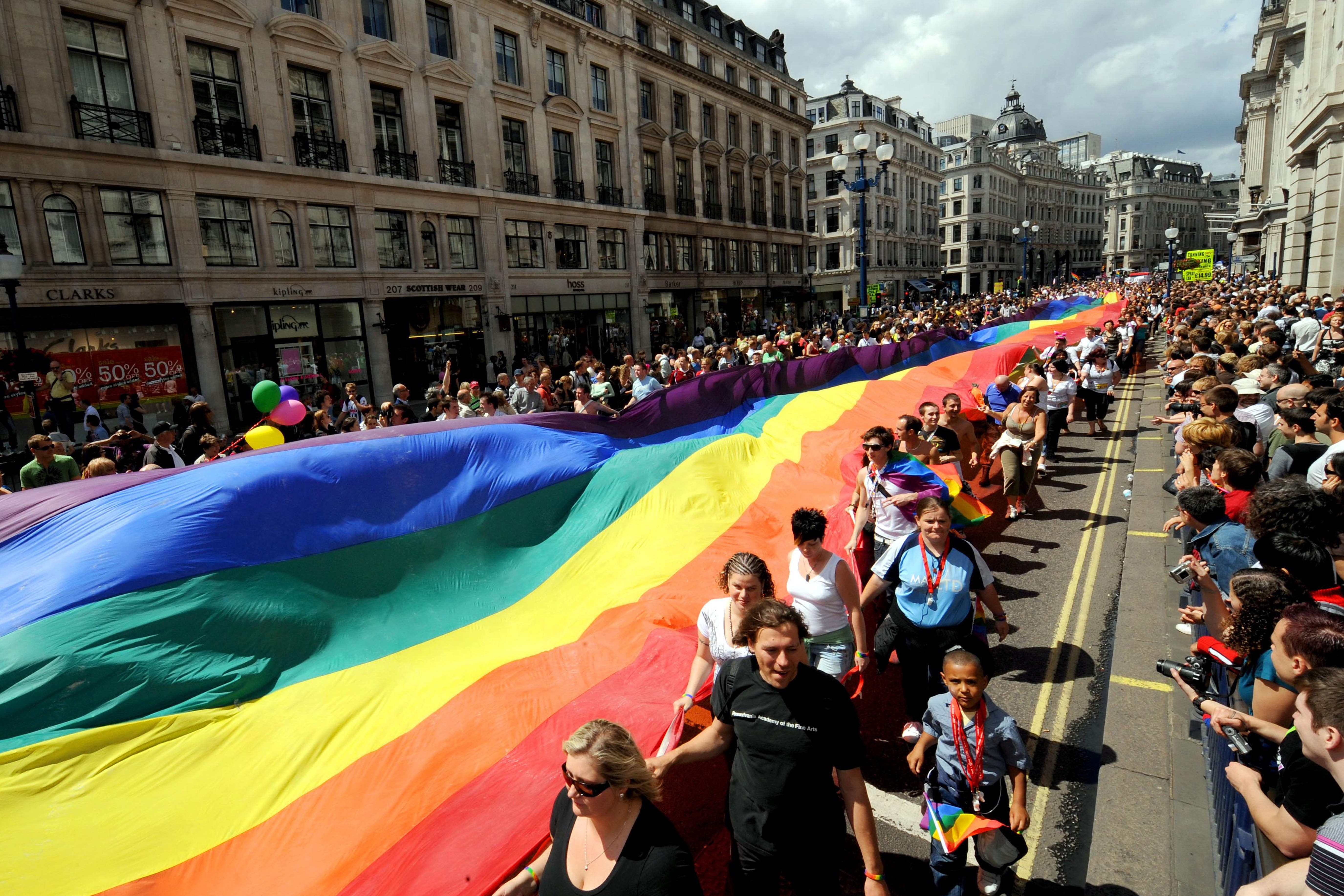 Areas of England and Wales with the highest proportion of LGB+ residents are represented in parliament almost exclusively by Labour MPs (Anthony Devlin/PA)