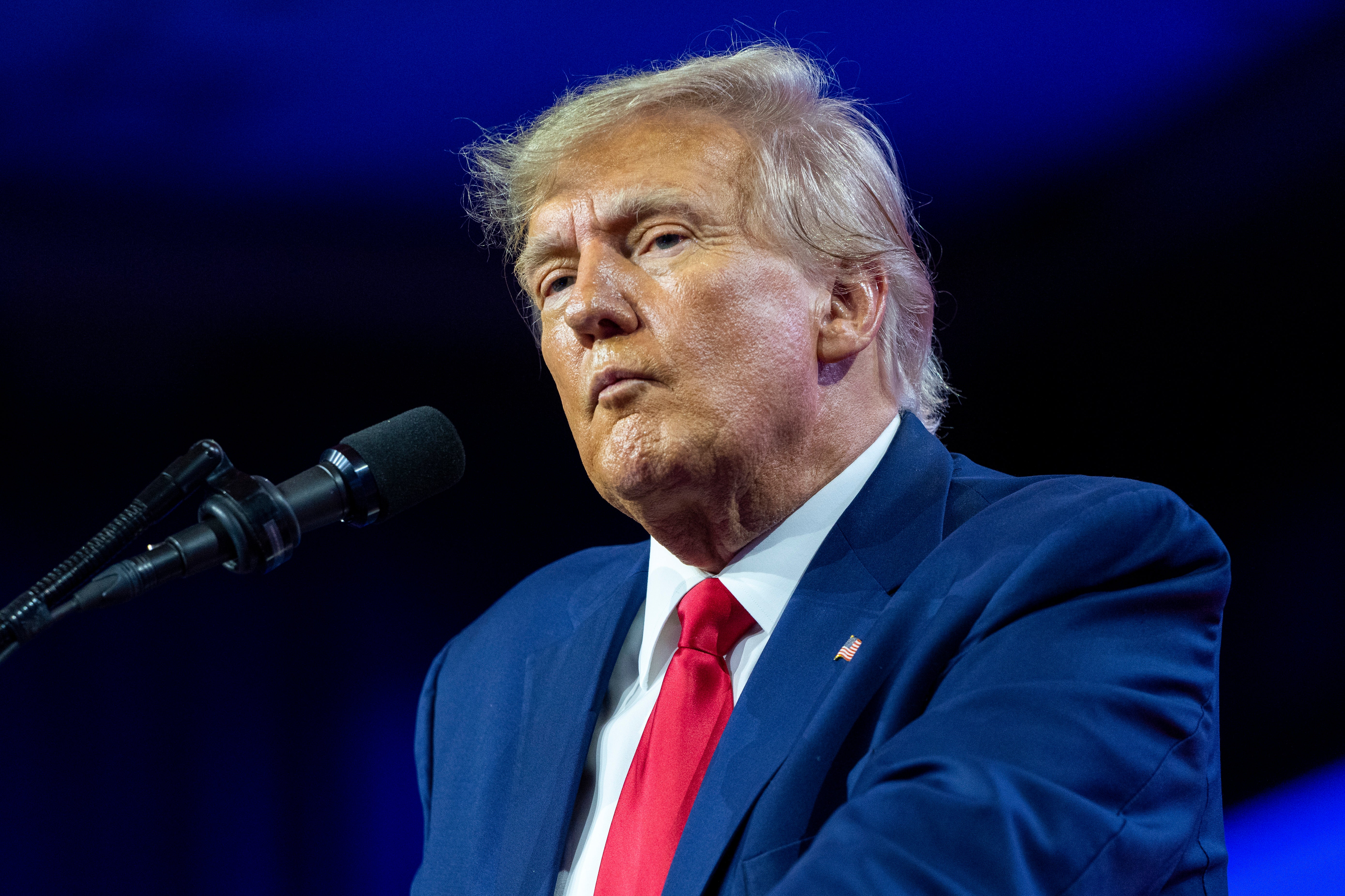 President Donald Trump speaks at the Conservative Political Action Conference in early March