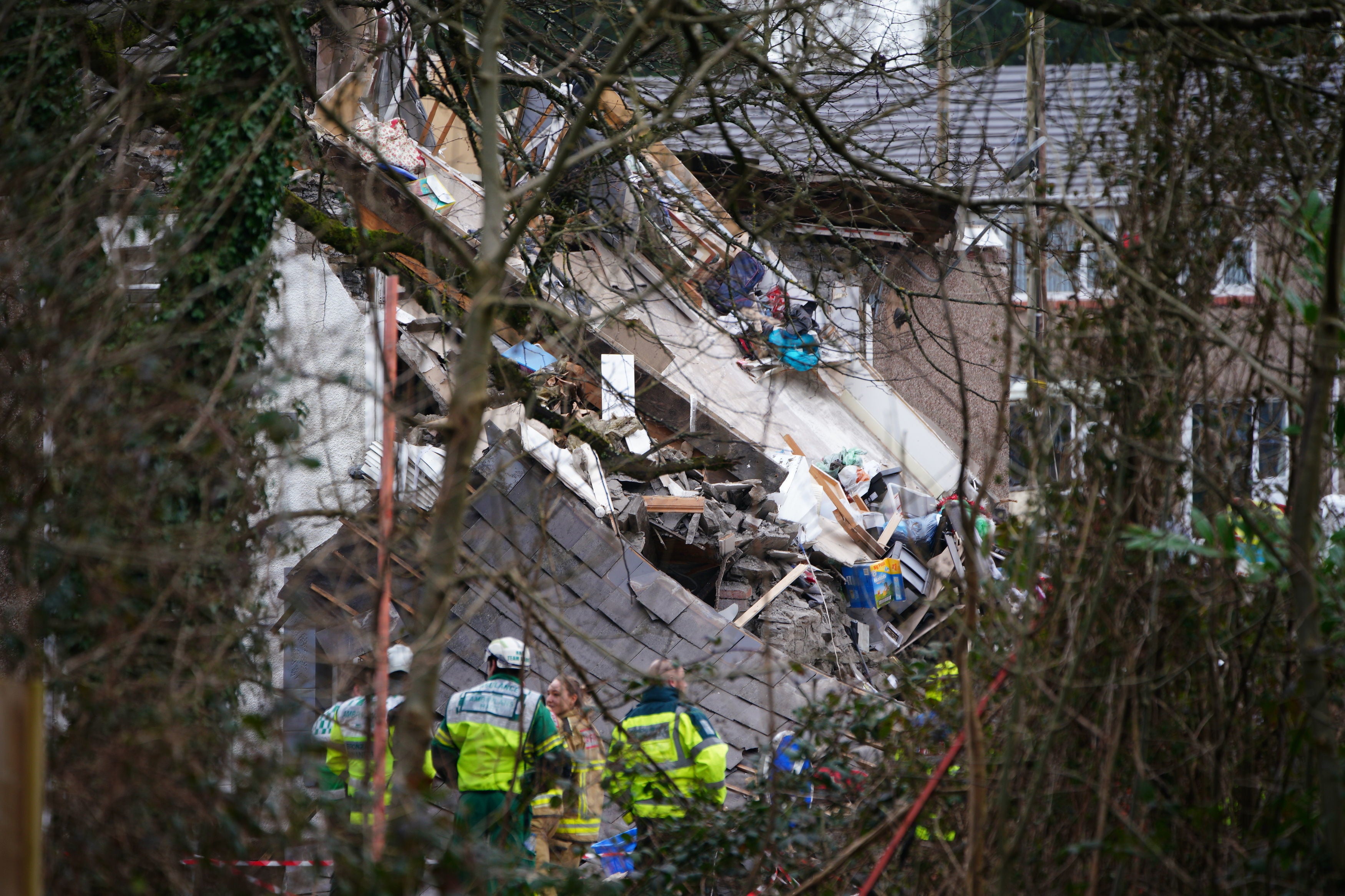 A police officer guarding the cordon around the properties warned that the area was not yet safe