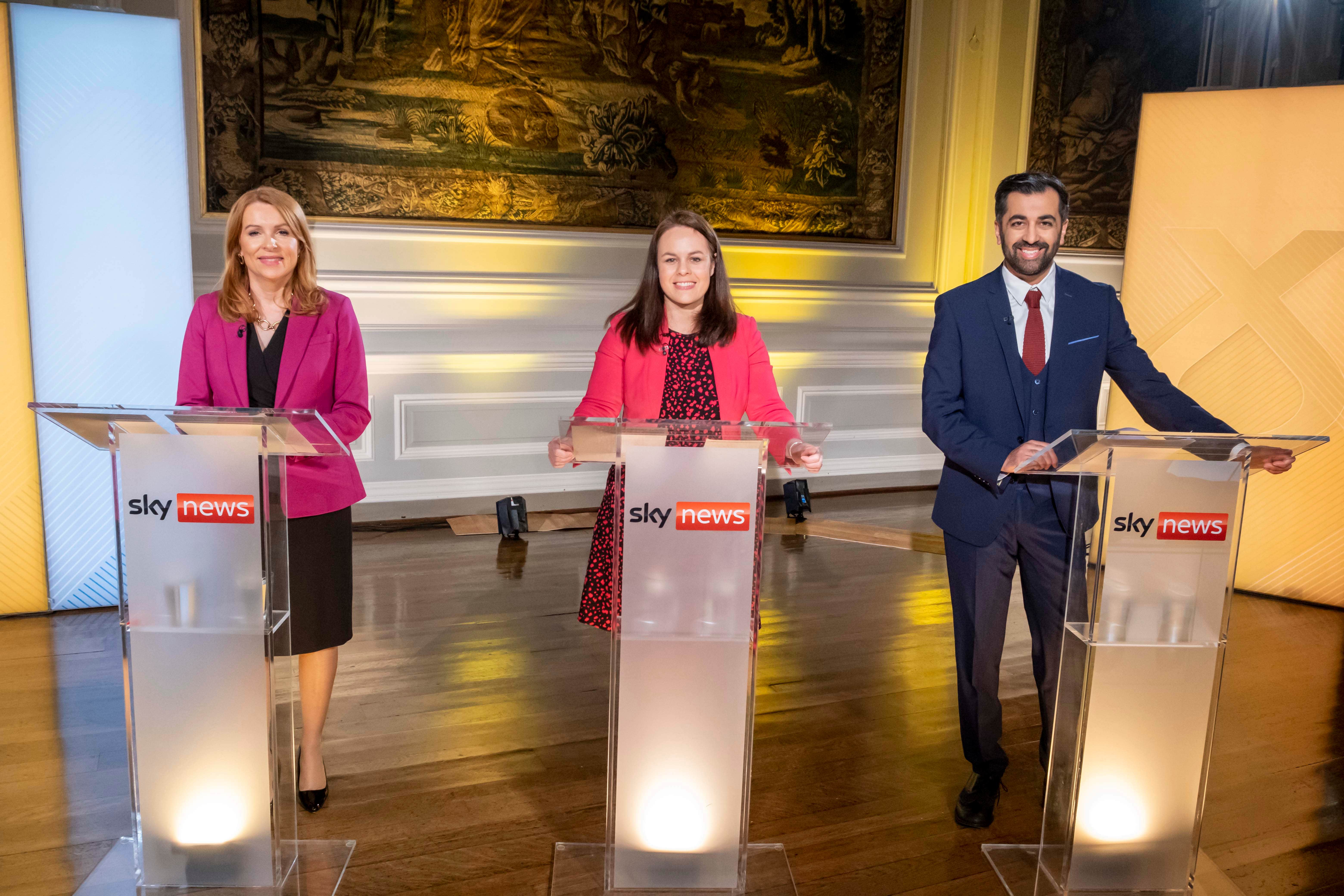 The SNP leadership candidates debated in the hours after ballots opened in the contest (Peter Devlin/Sky News/PA)