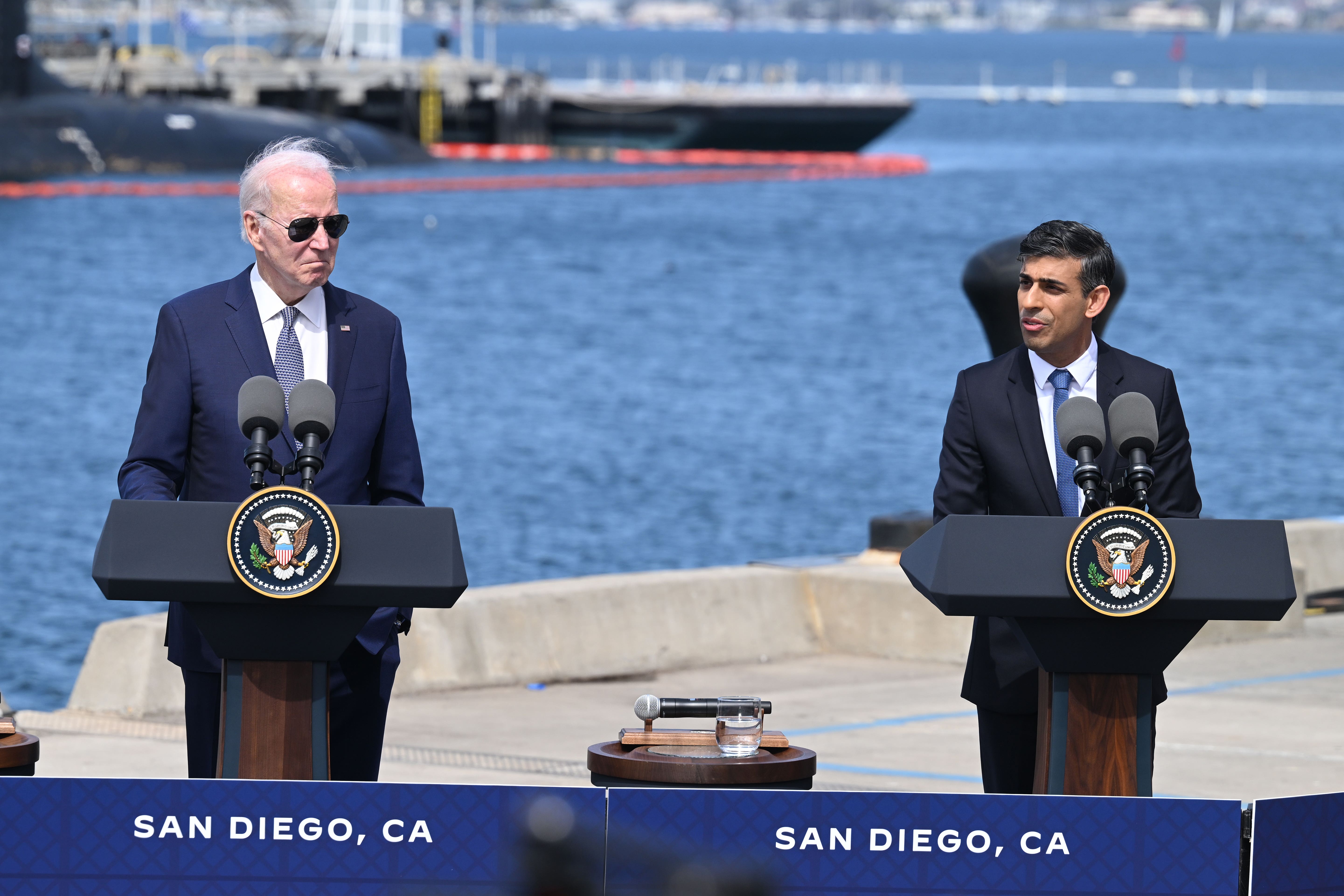 US President Joe Biden and Prime Minister Rishi Sunak (Leon Neal/PA)