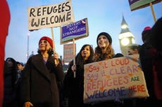 Hundreds gather outside parliament to protest government’s Illegal Migration Bill