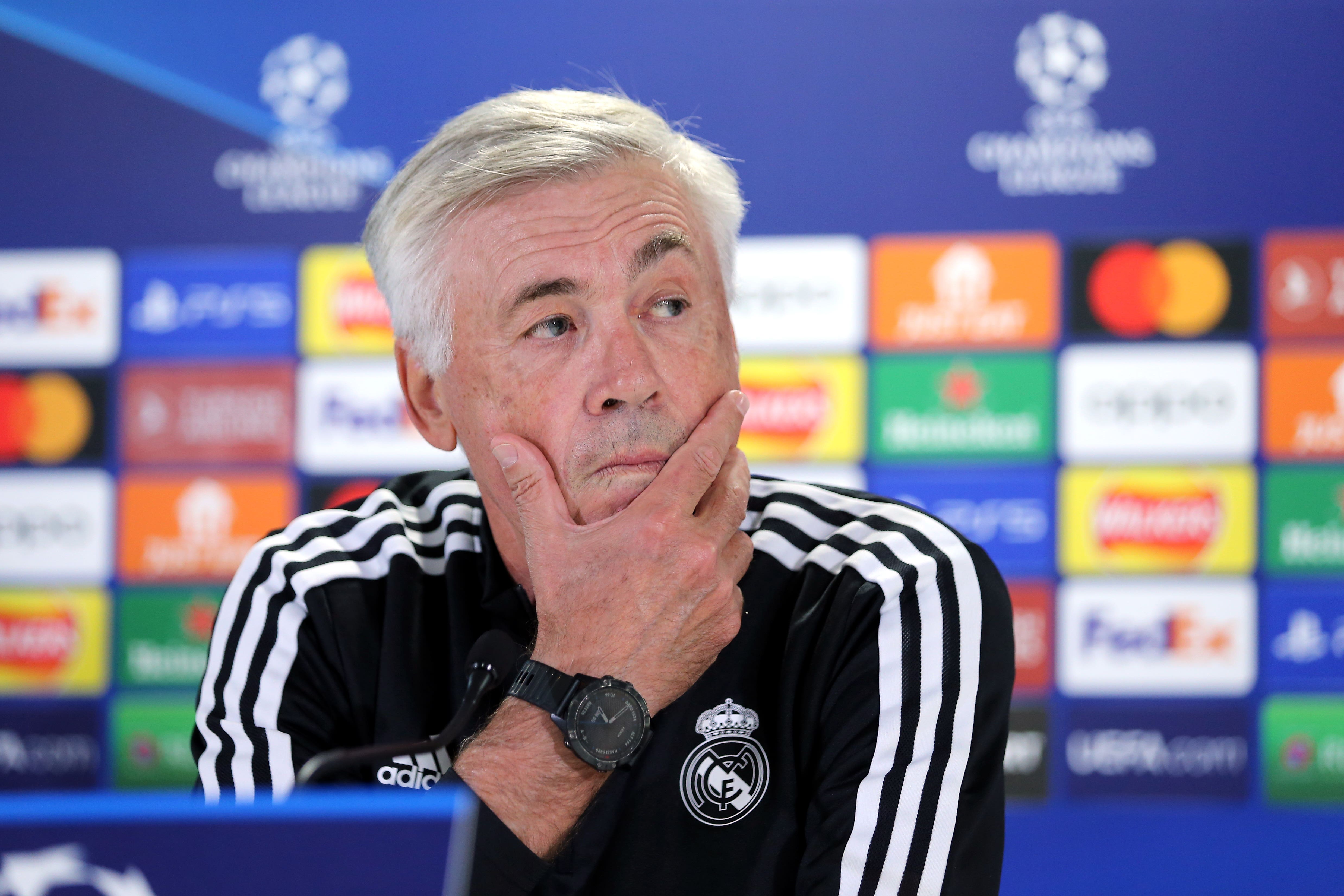 Carlo Ancelotti’s Real Madrid take on Liverpool on Wednesday night (Robert Perry/PA)