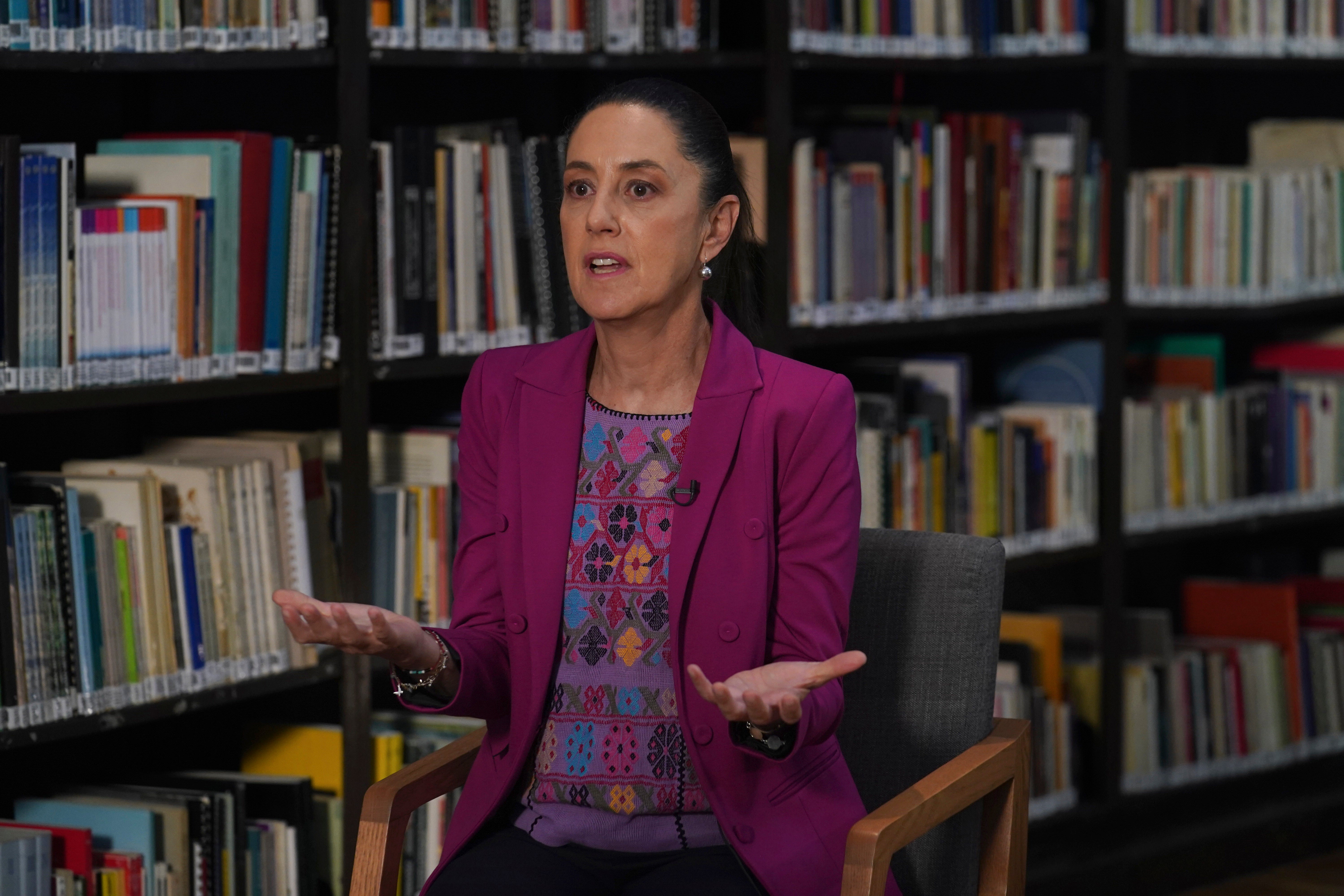 Mexico City Mayor Claudia Sheinbaum speaks during an interview last month