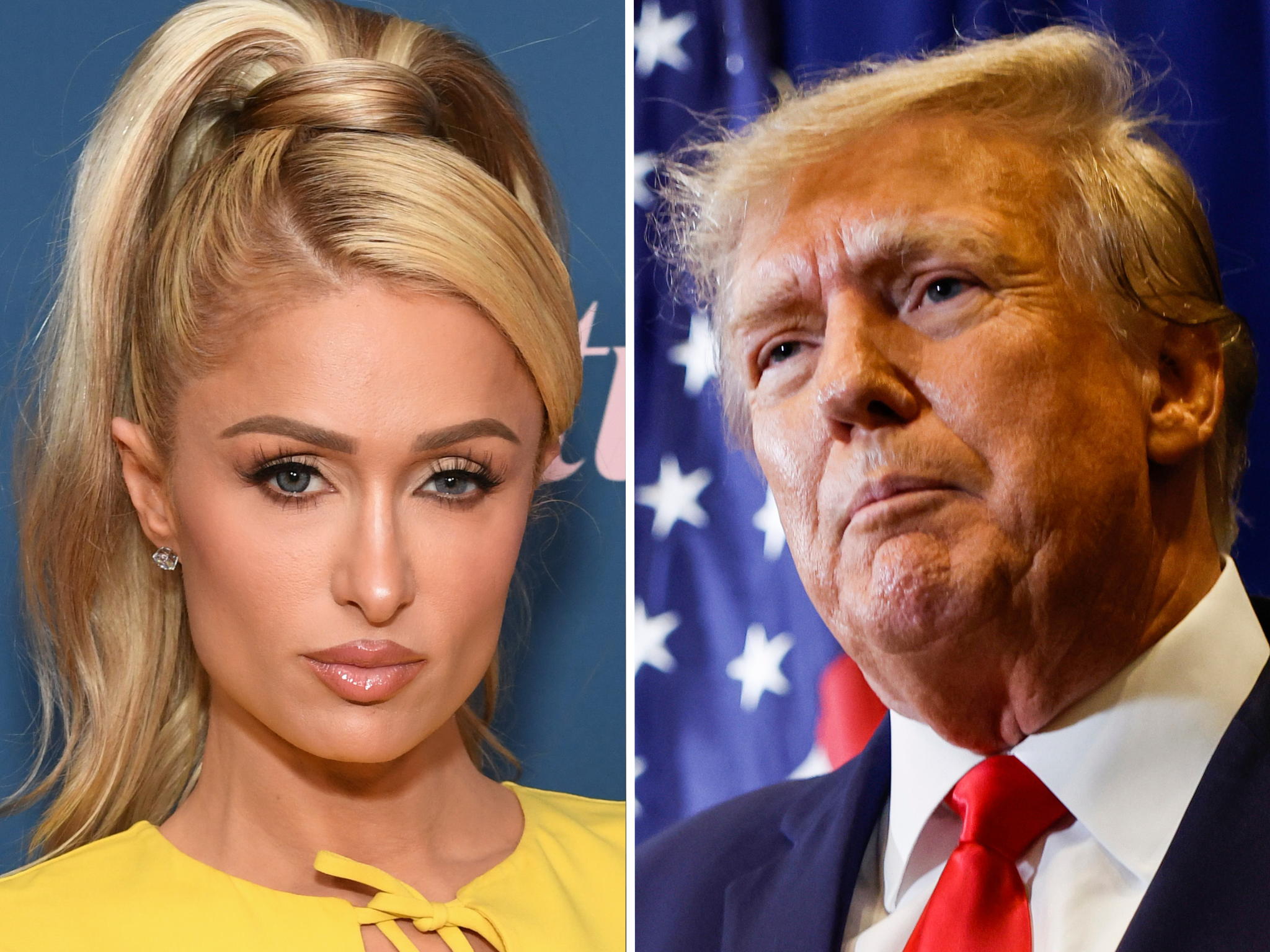 Paris Hilton and Donald Trump