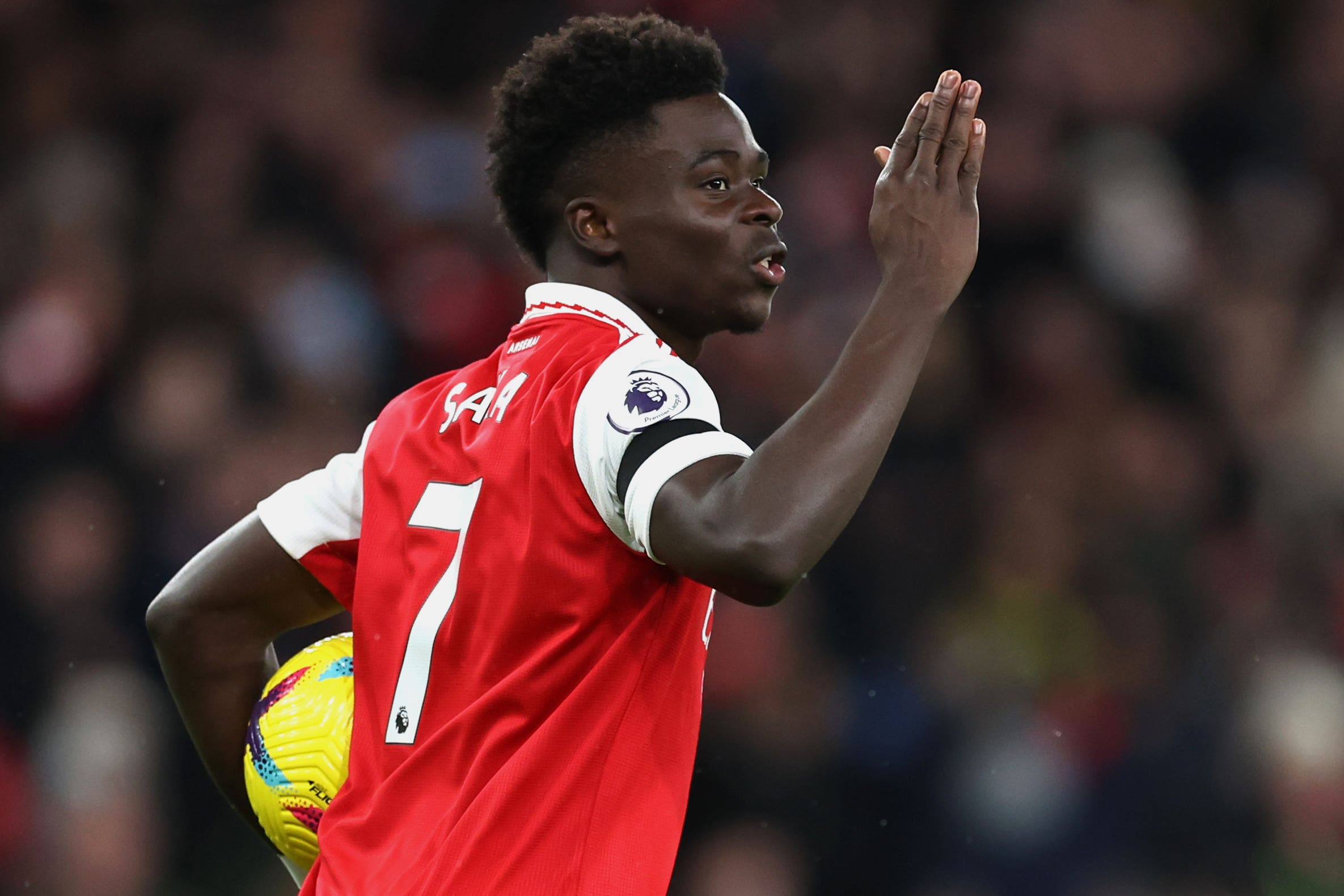 Bukayo Saka picked up an award (Steven Paston/PA)