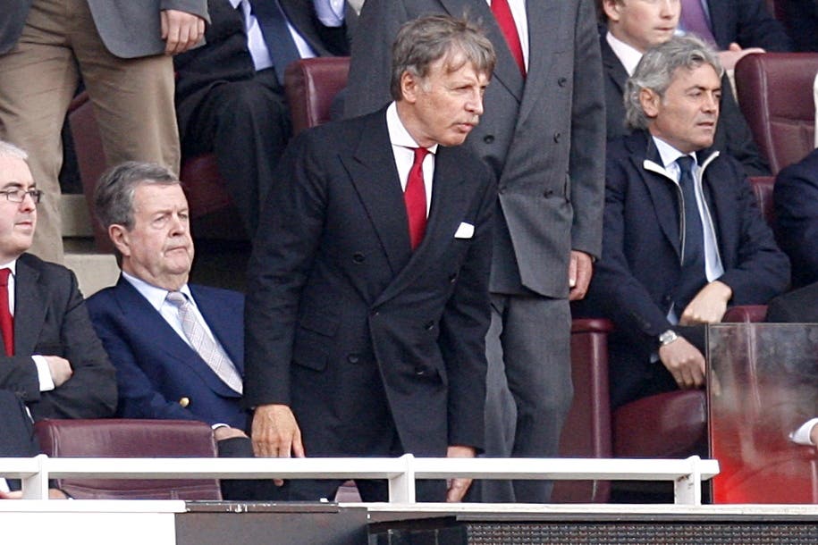 Stan Kroenke, centre, has become Arsenal’s co-chair (Sean Dempsey/PA)