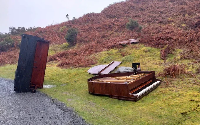 Pianos found dumped near summit