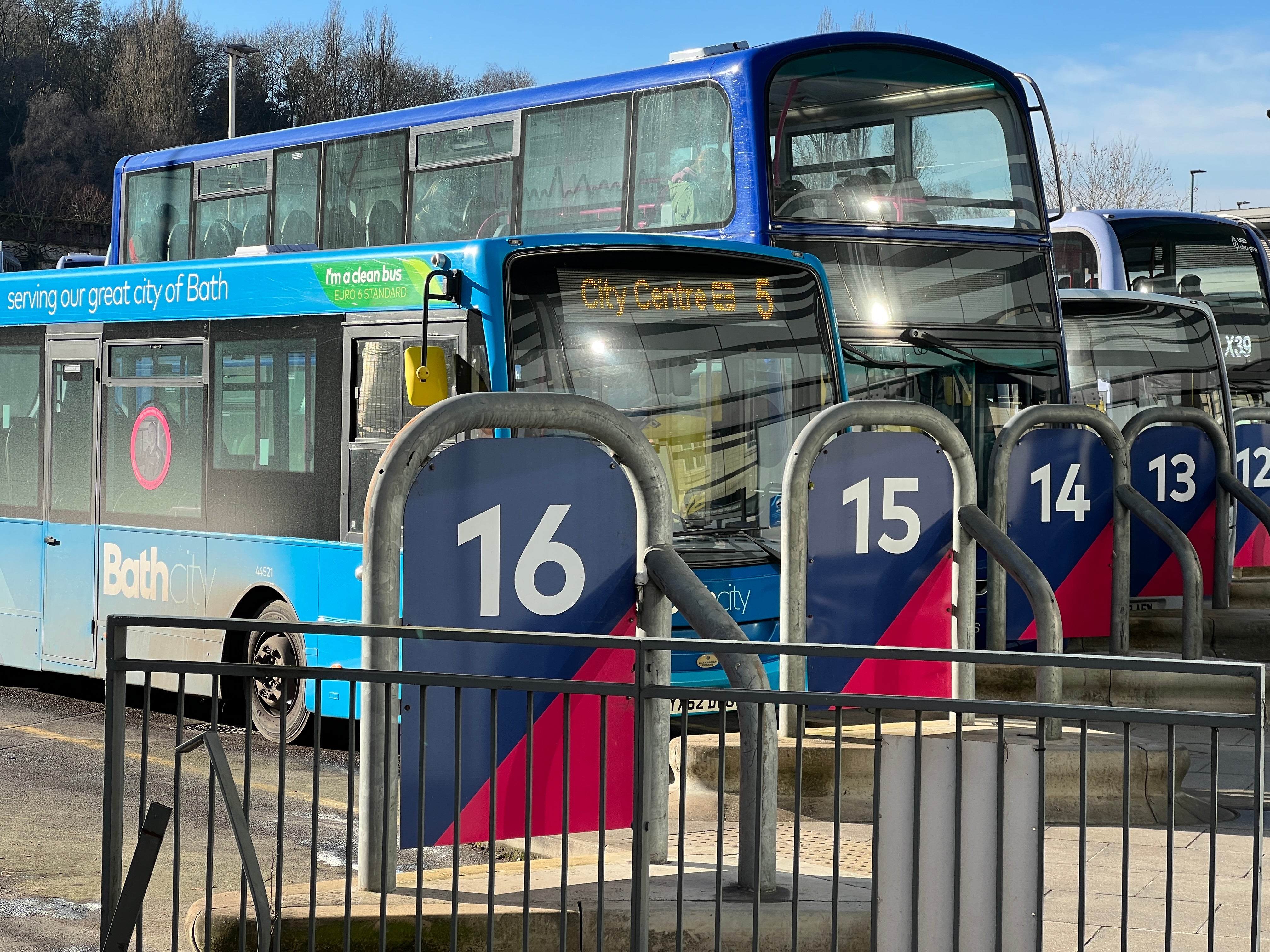 Departing soon? Buses at the station in Bath