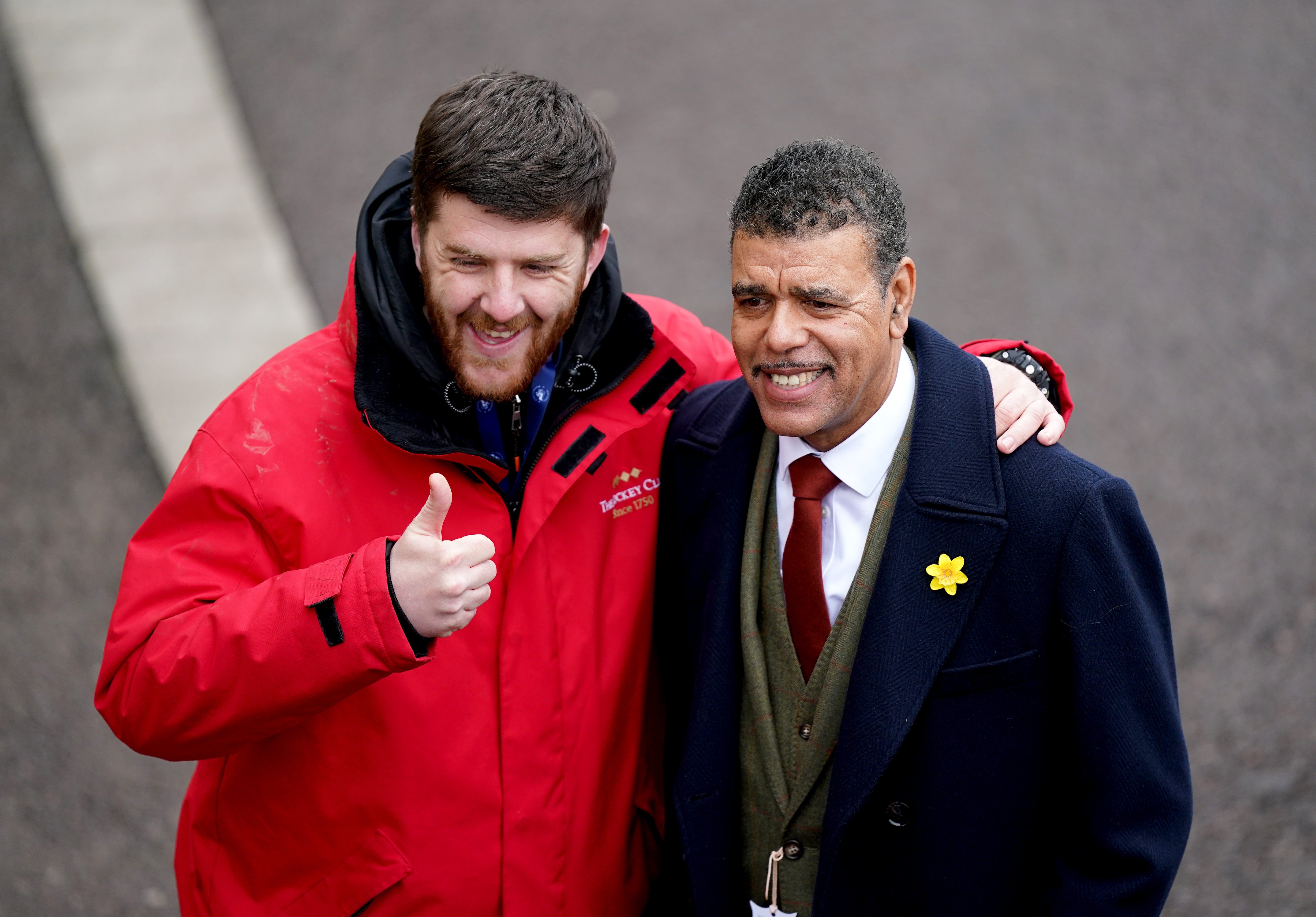 Chris Kamara makes an appearance at Cheltenham festival