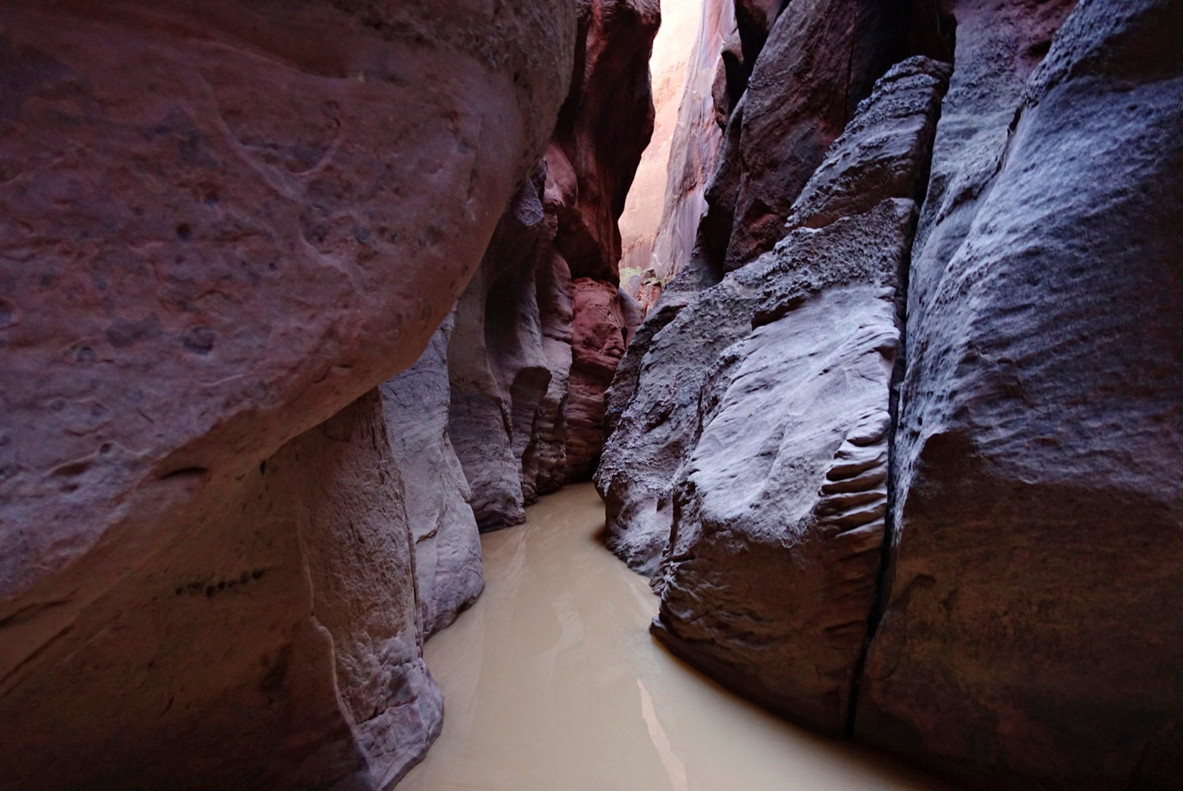 Water levels remain high days after a rainstorm in Buckskin Gulch in Kane County, Utah