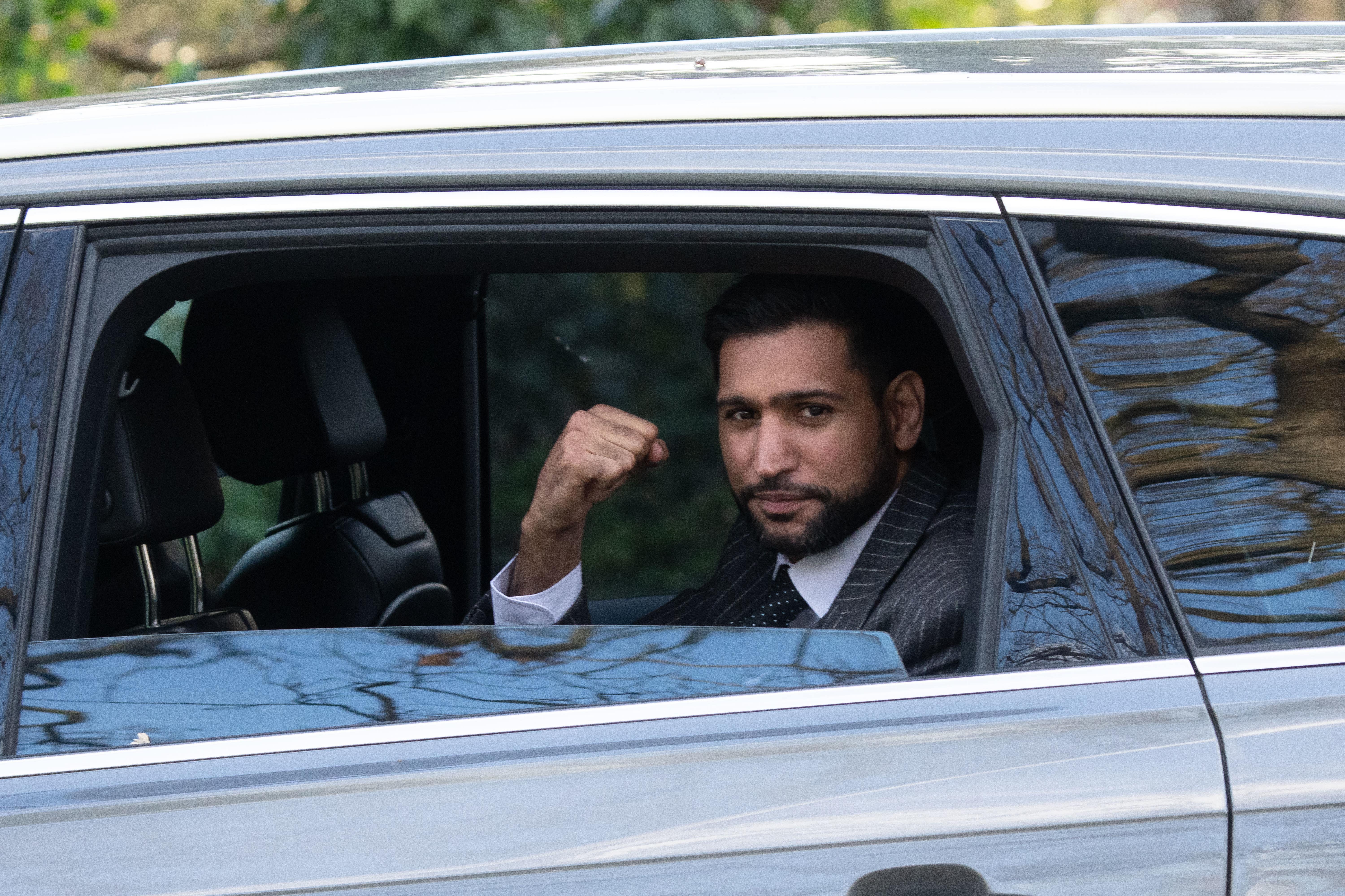 Amir Khan outside Snaresbrook Crown Court, London (PA)