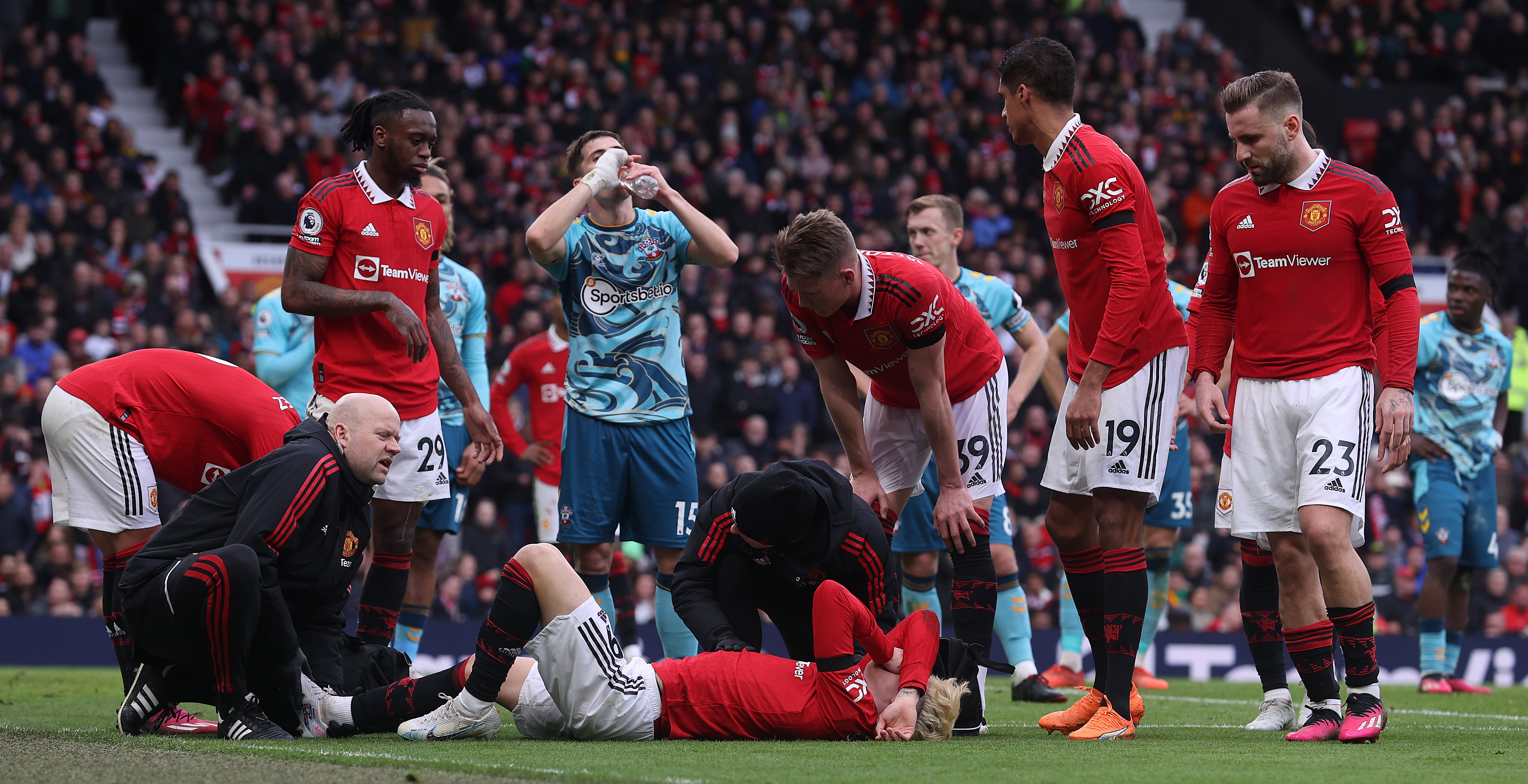 Alejandro Garnacho was injured against Southampton