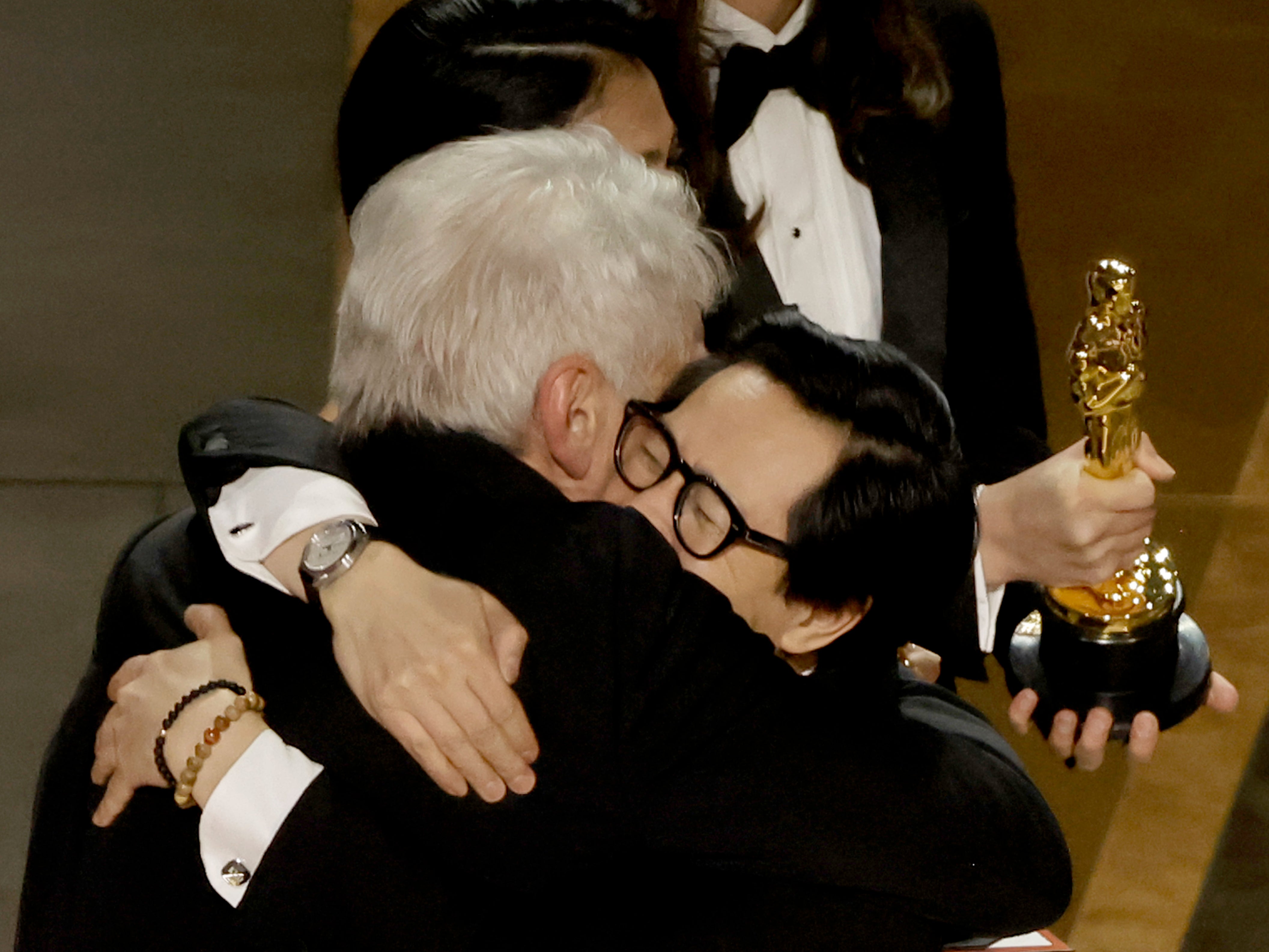 Harrison Ford and Ke Huy Quan embrace at the Oscars